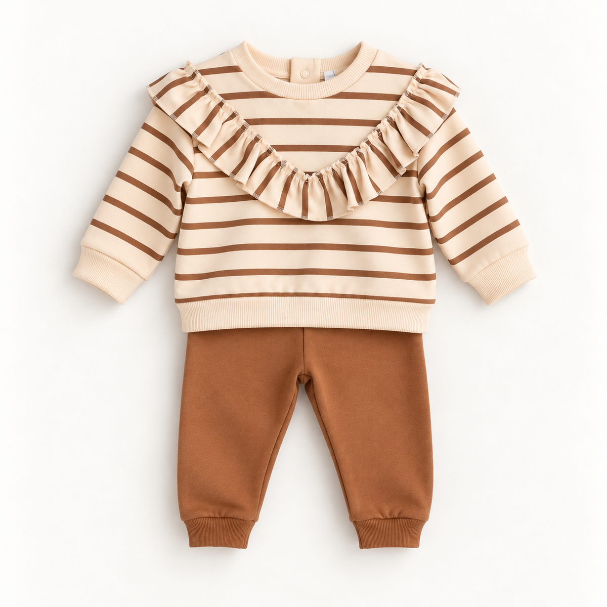 Conjunto de Leggins e Camisola Riscas Camel