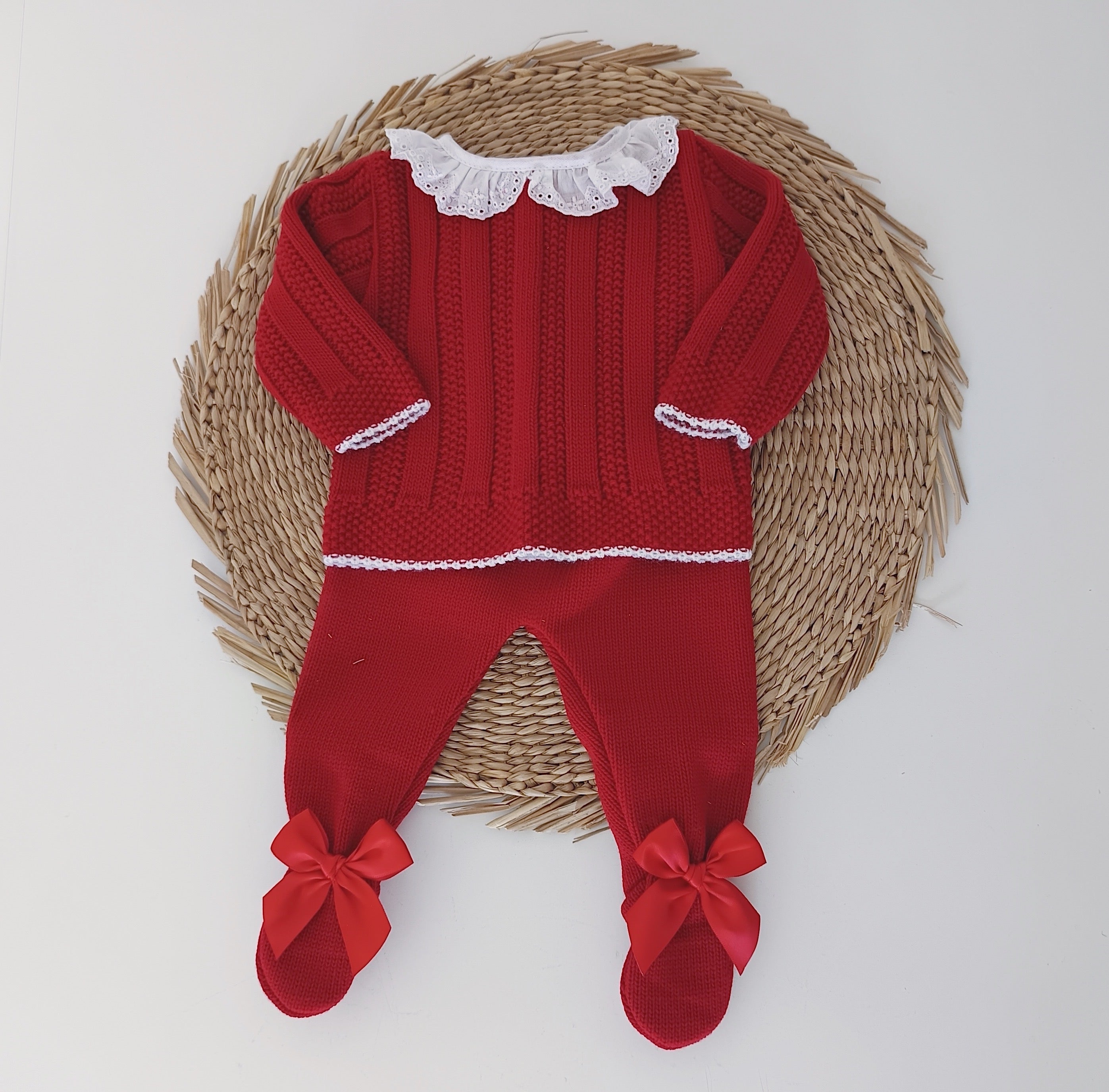 Conjunto de Malha Laços Vermelho