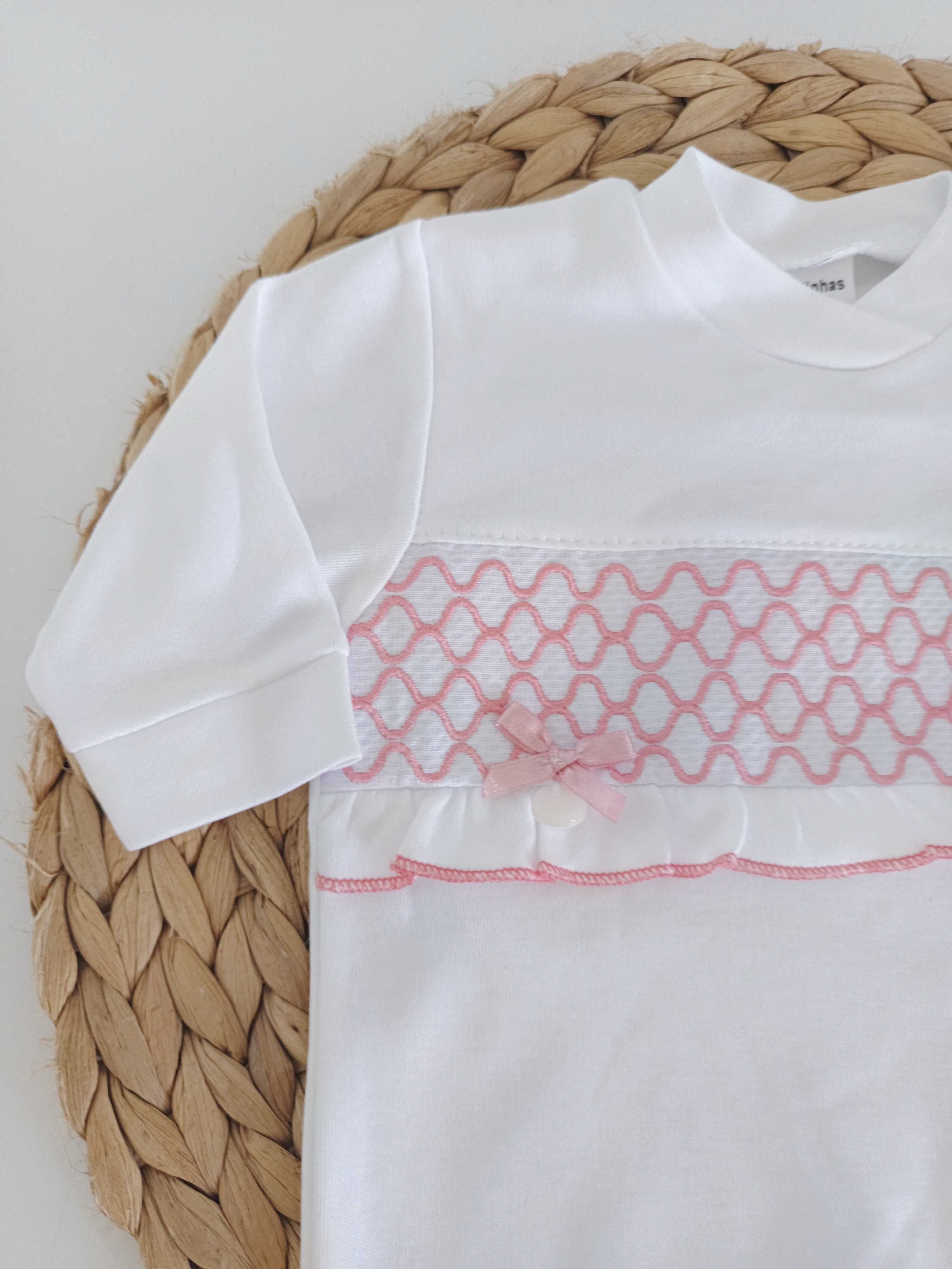Babygrow Algodão Favos Rosa Velho