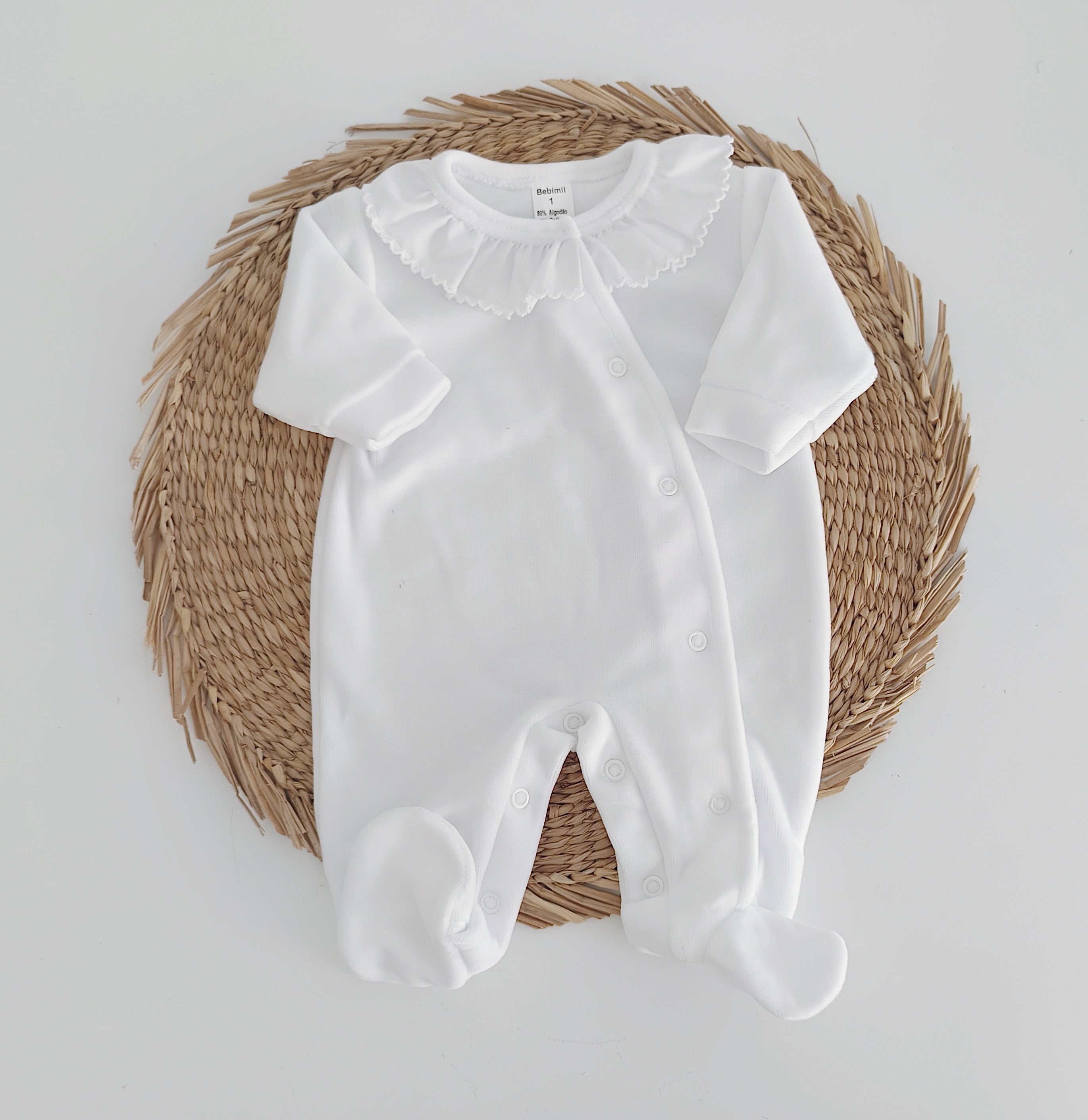 Babygrow Veludo Basic Branco