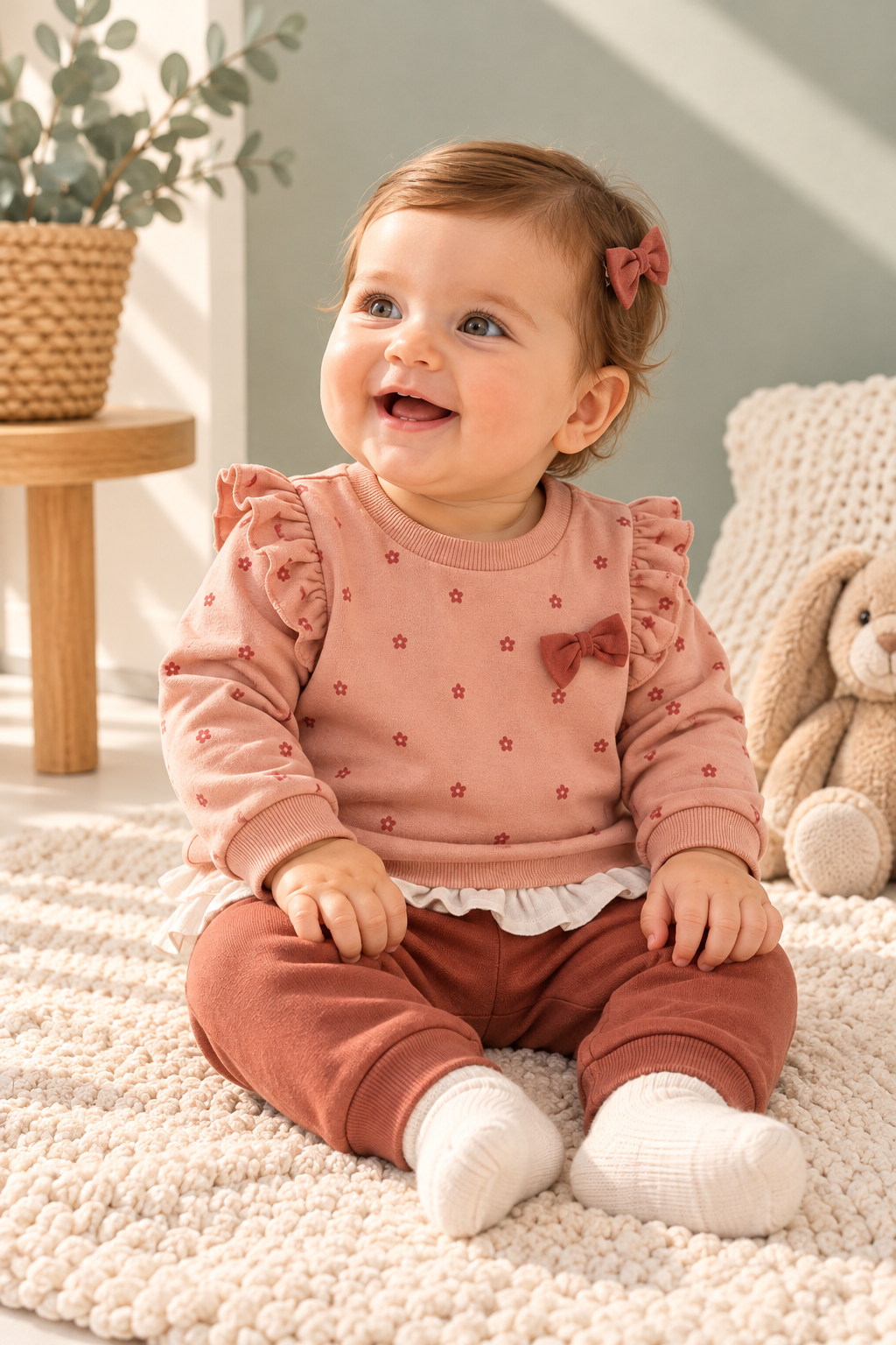 Conjunto de Leggins e Camisola Laço Rosa Velho
