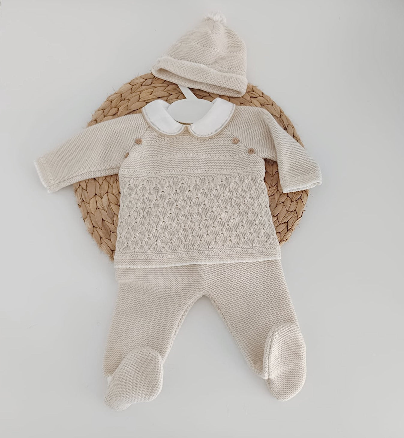 Conjunto de Malha Básico com Gorro Pompom Verde