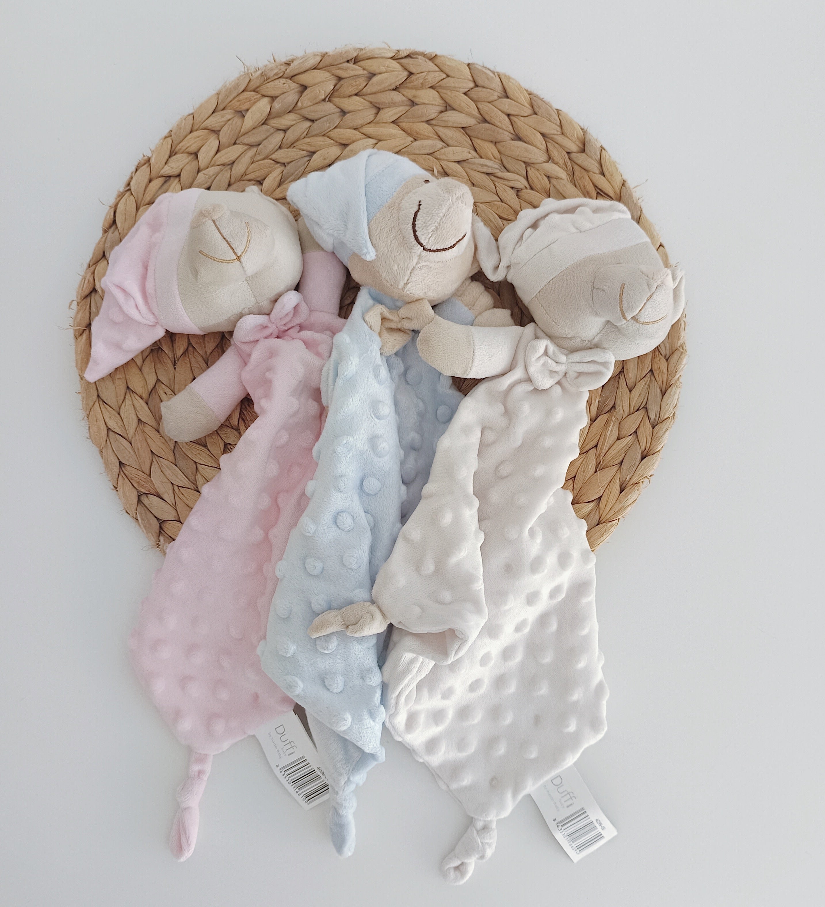 Doudou em pano para Bebé Urso com Barruço