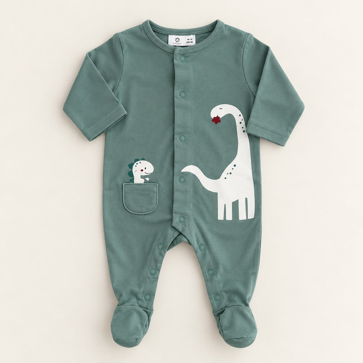 Babygrow de Algodão com Estampado Dino Verde
