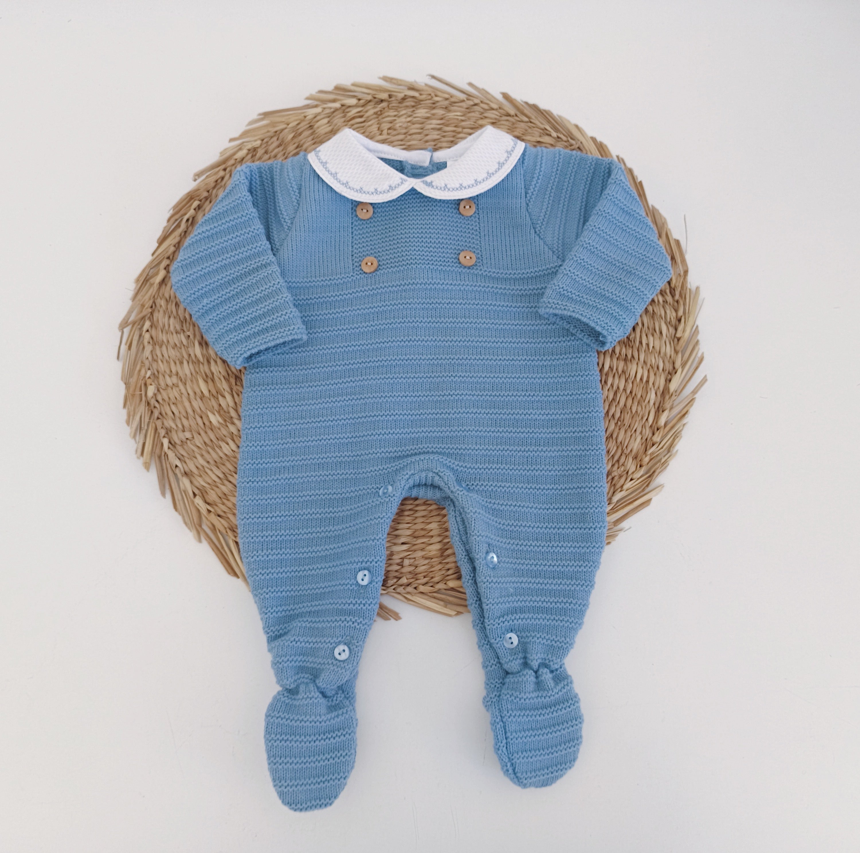 Babygrow de Malha Quatro Botões Jeans