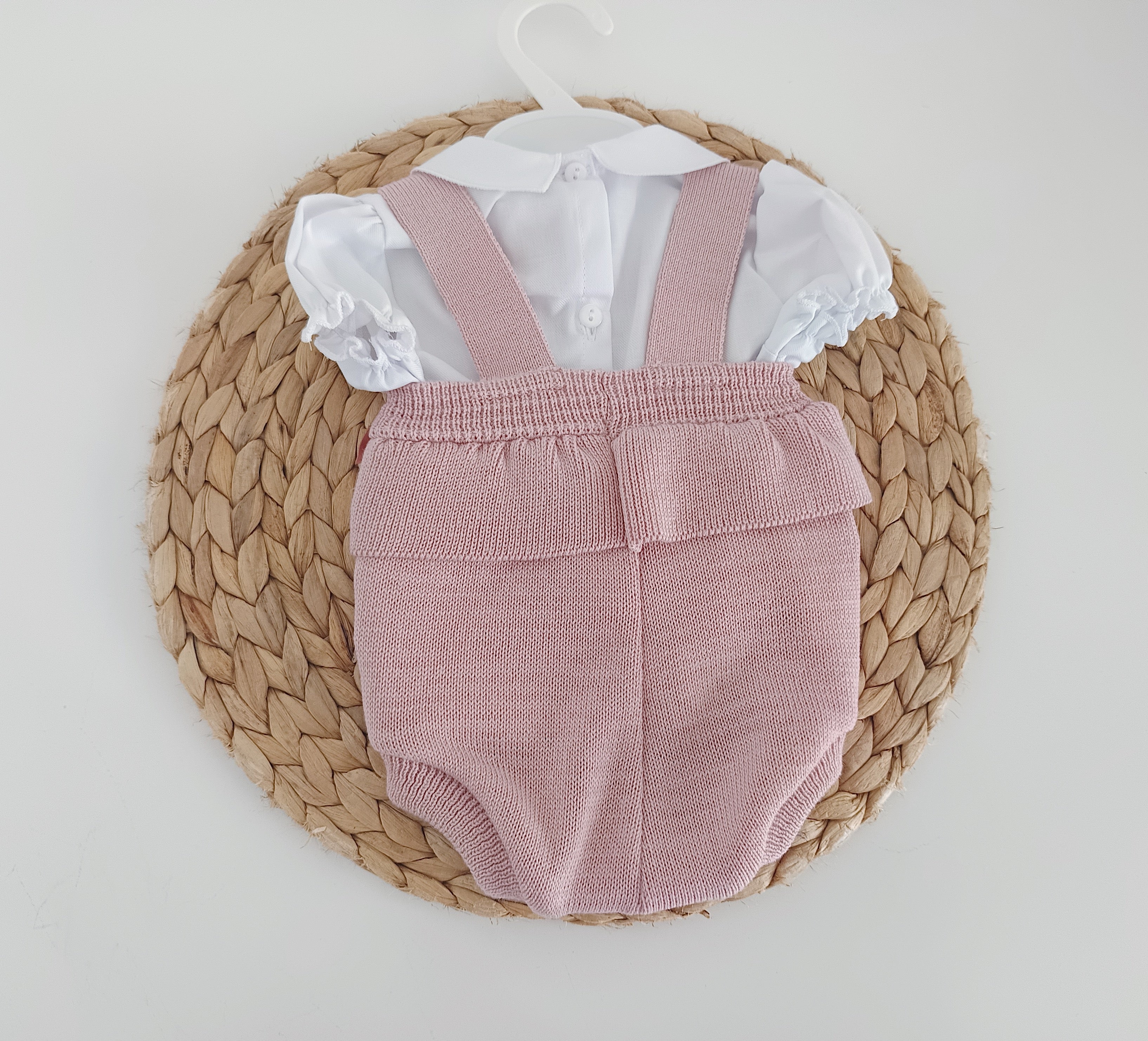 Fofo de Malha com Blusa Manga Curta Rosa Velho