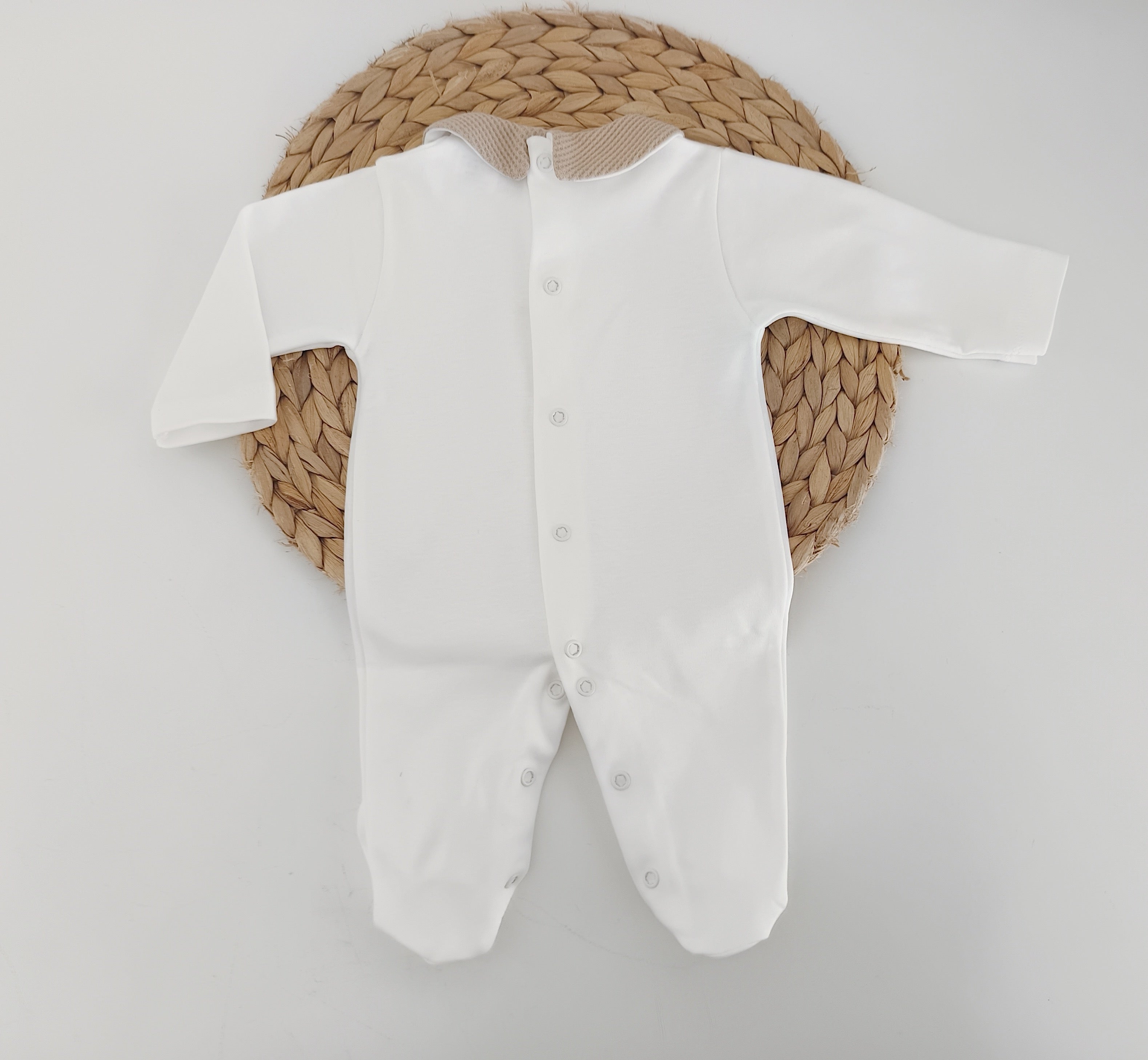 FitFiu Babies® | Babygrow Gola Waffle com Botões Areia