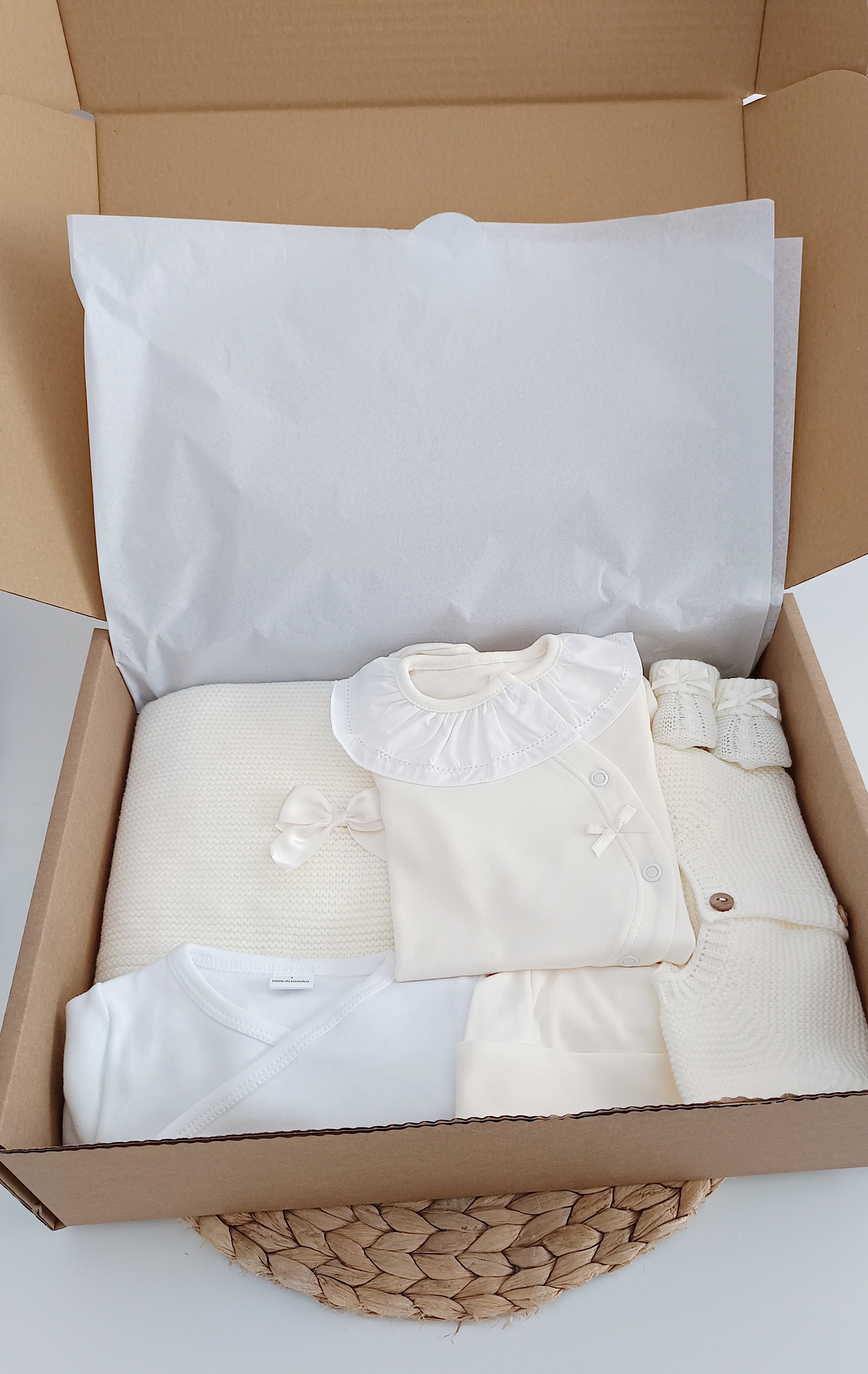 Conjunto Primeira Roupinha Basic Gola Pérola com manta