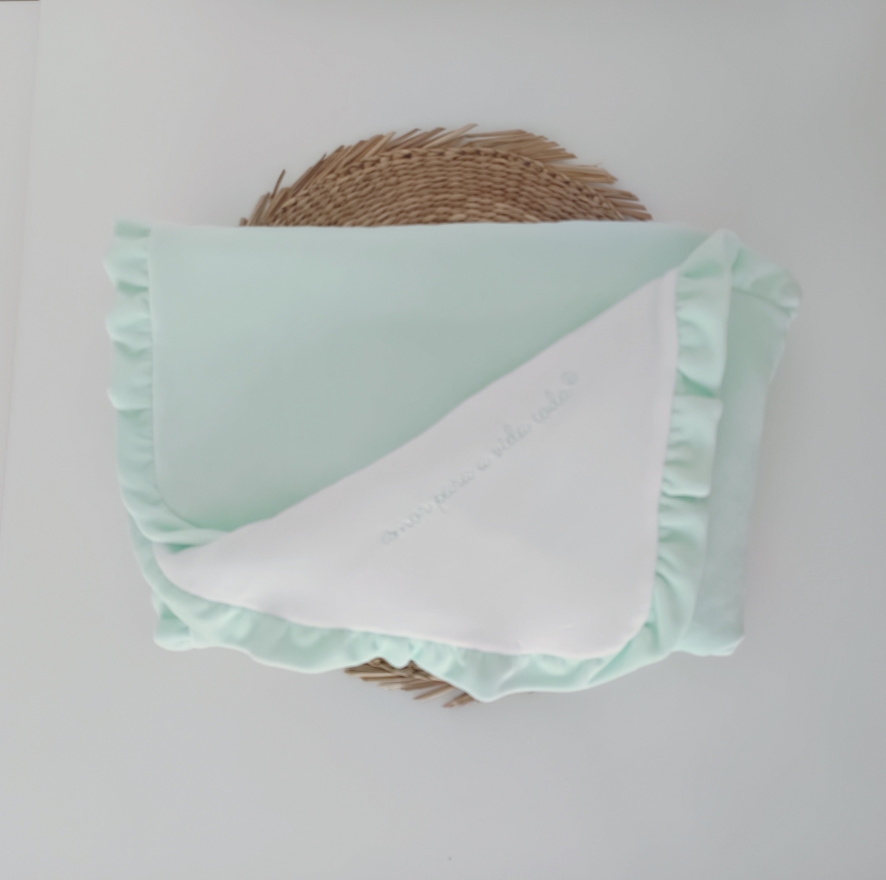 manta bebé verde água