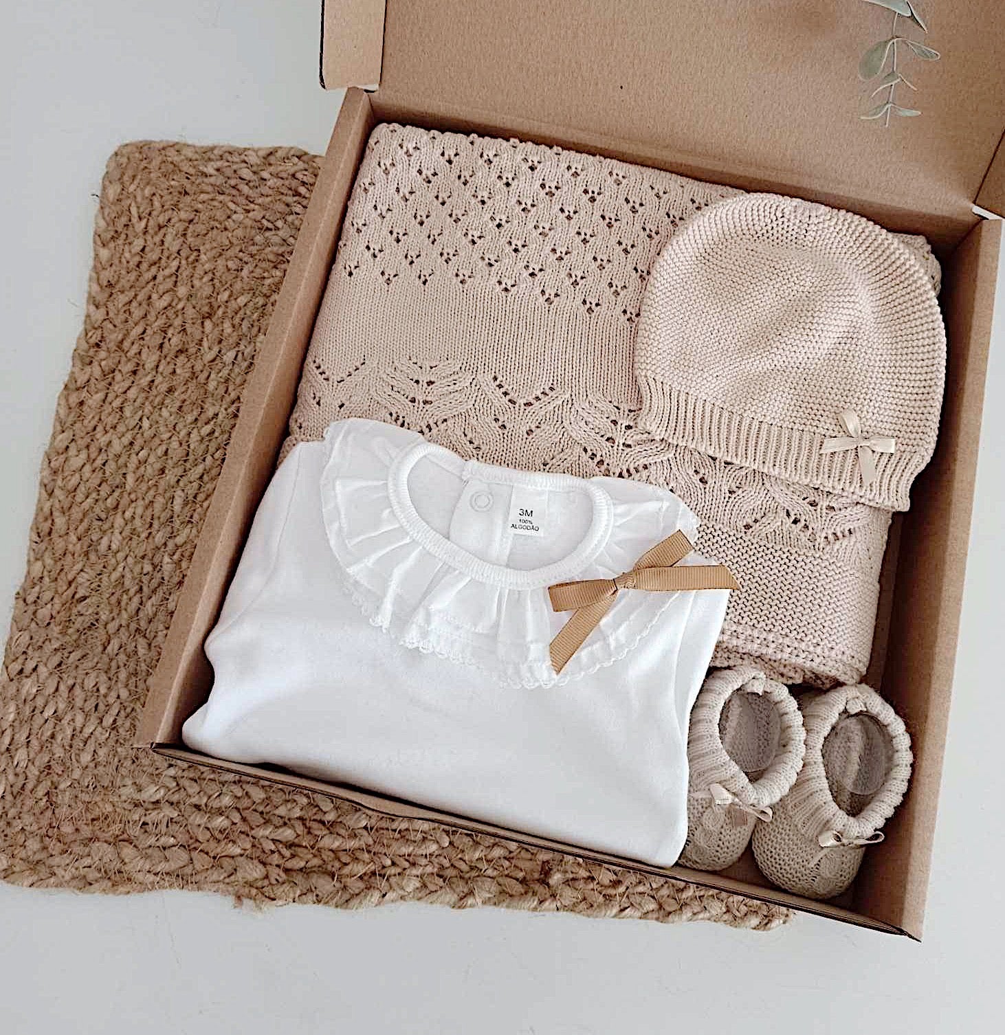 FitFiu Babies® | Pack Laço Manta body gorro carapins Areia