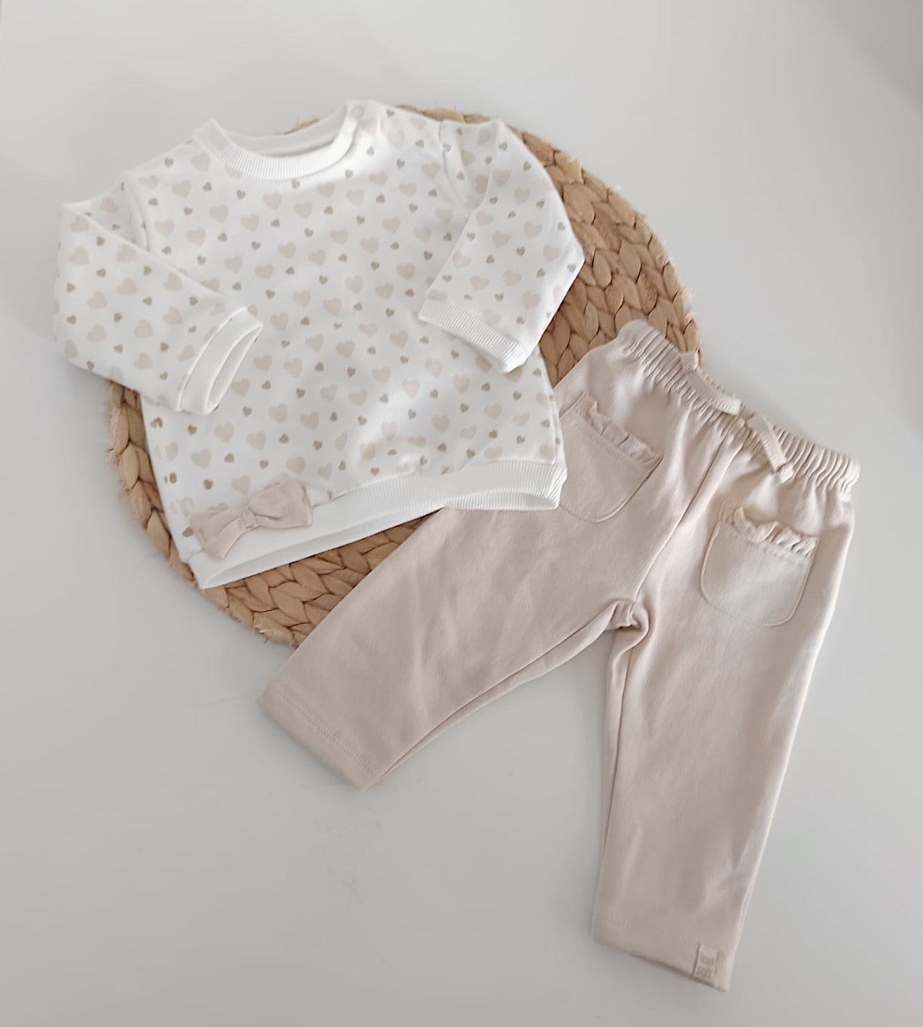 Conjunto Duas Peças Corações Areia