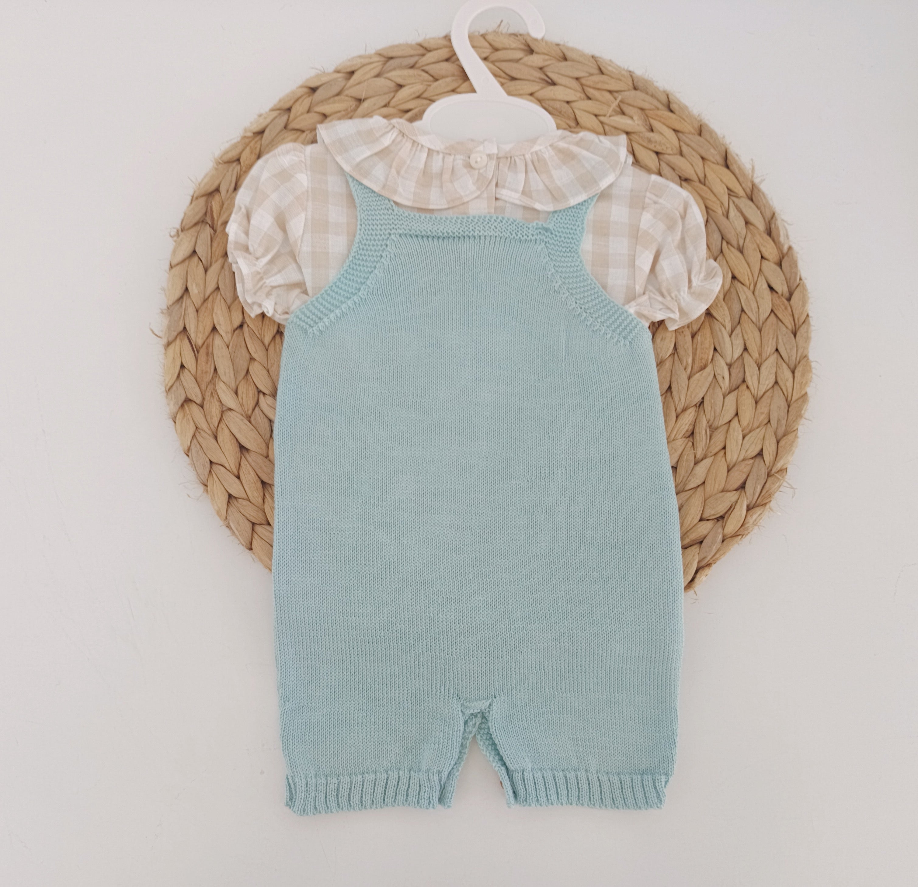 Macacão de Malha Bolso com camisa xadrez Verde