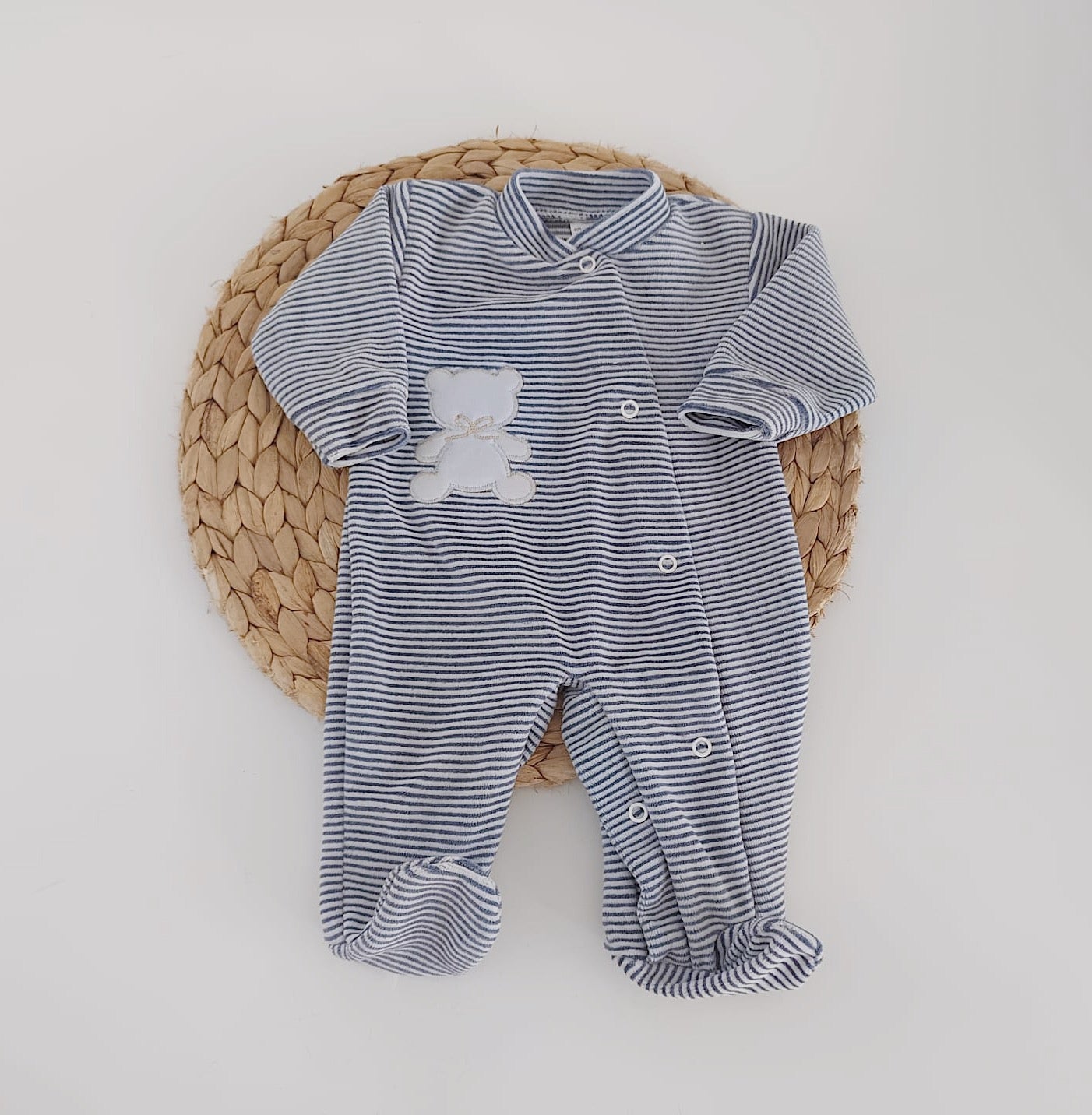Babygrow de Veludo Urso Marinho