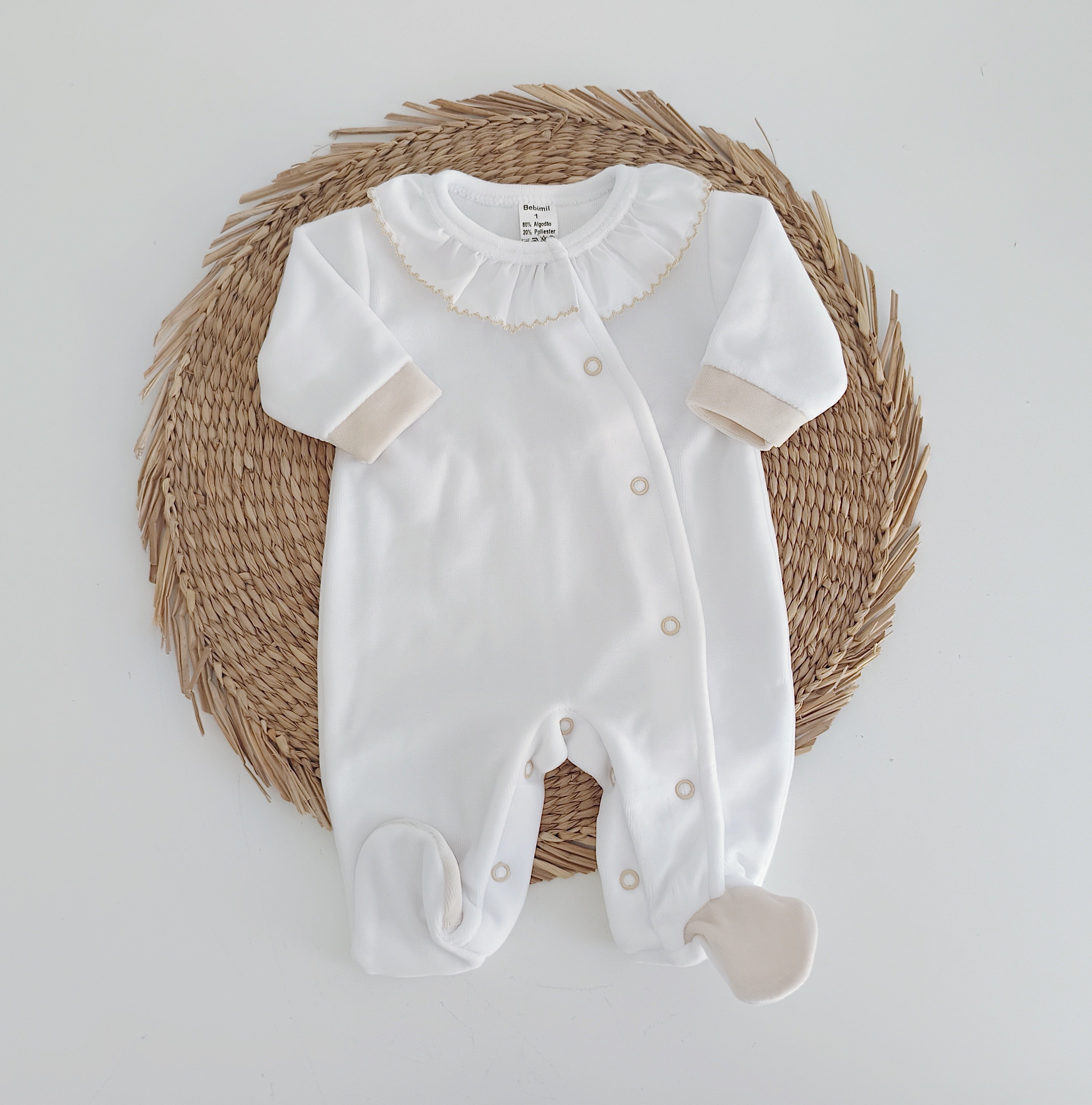 Babygrow Veludo Basic Areia