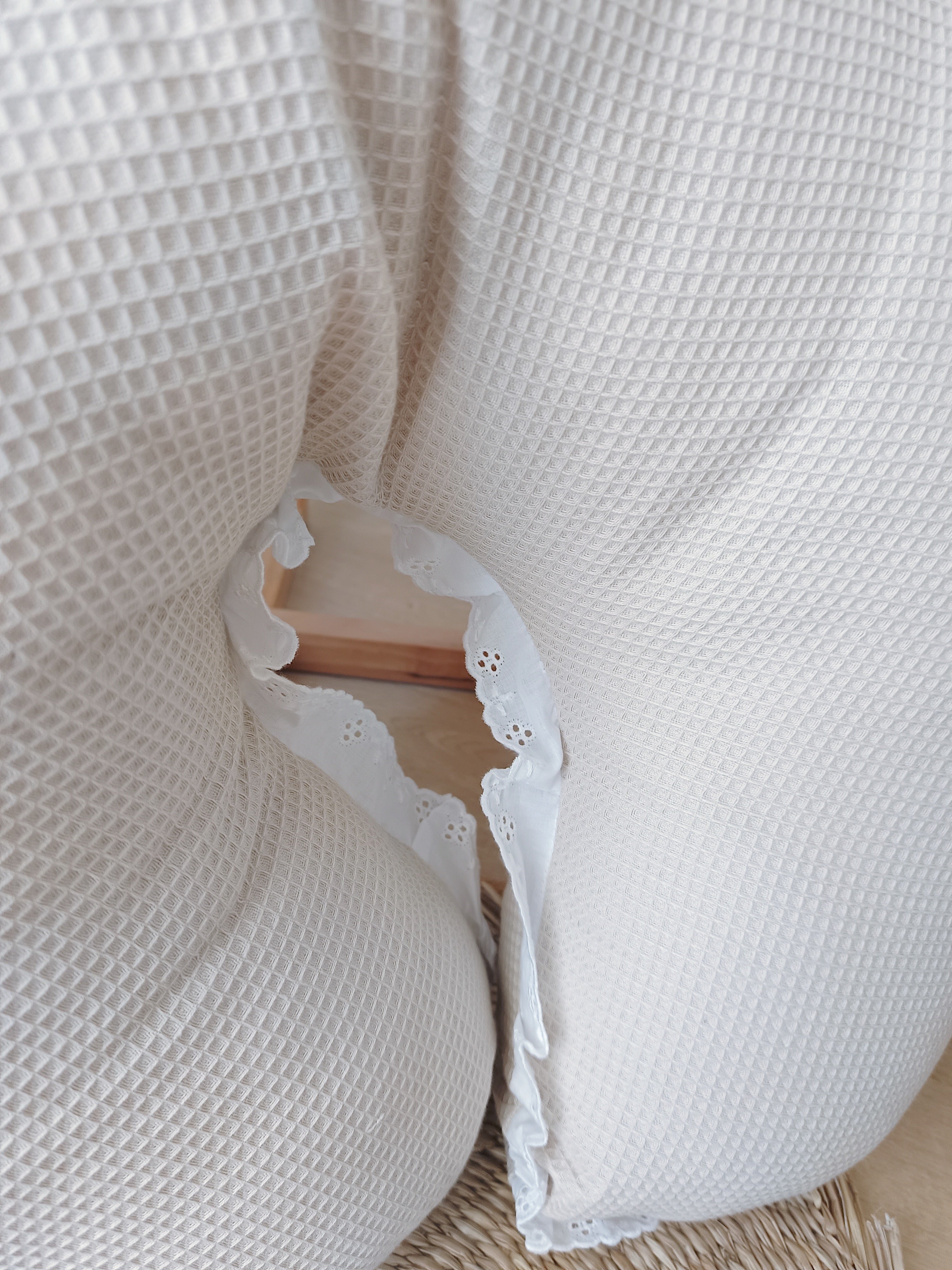 Almofada de Amamentação Waffle Areia