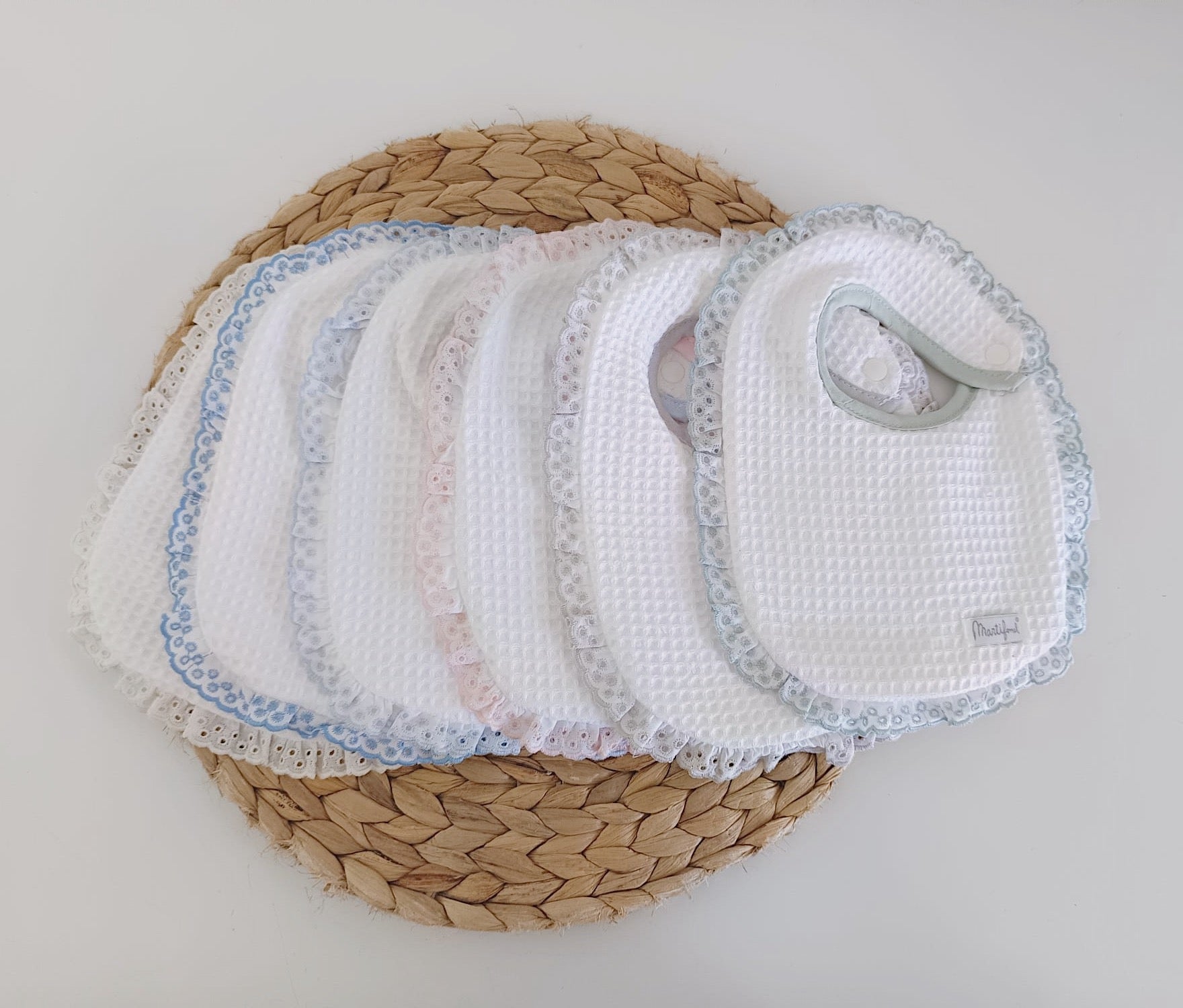 Babete para bebé em algodão Renda Favos