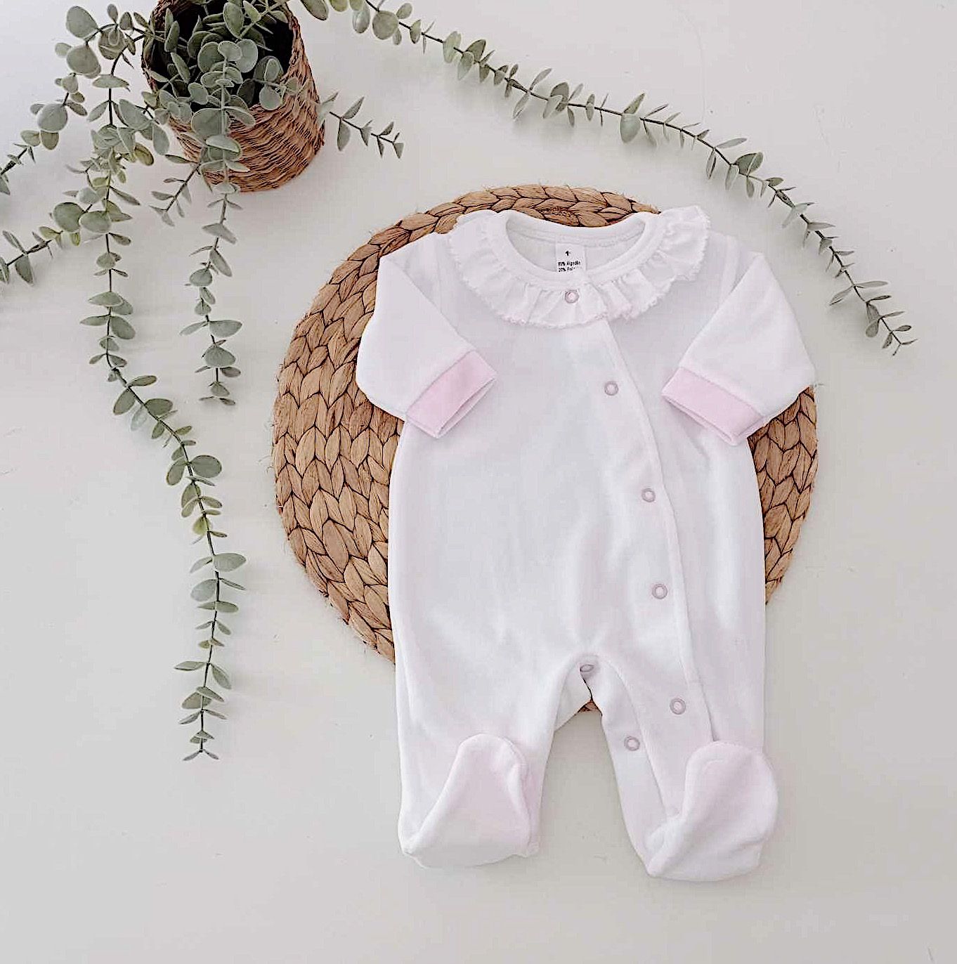 Babygrow Veludo Basic Rosa