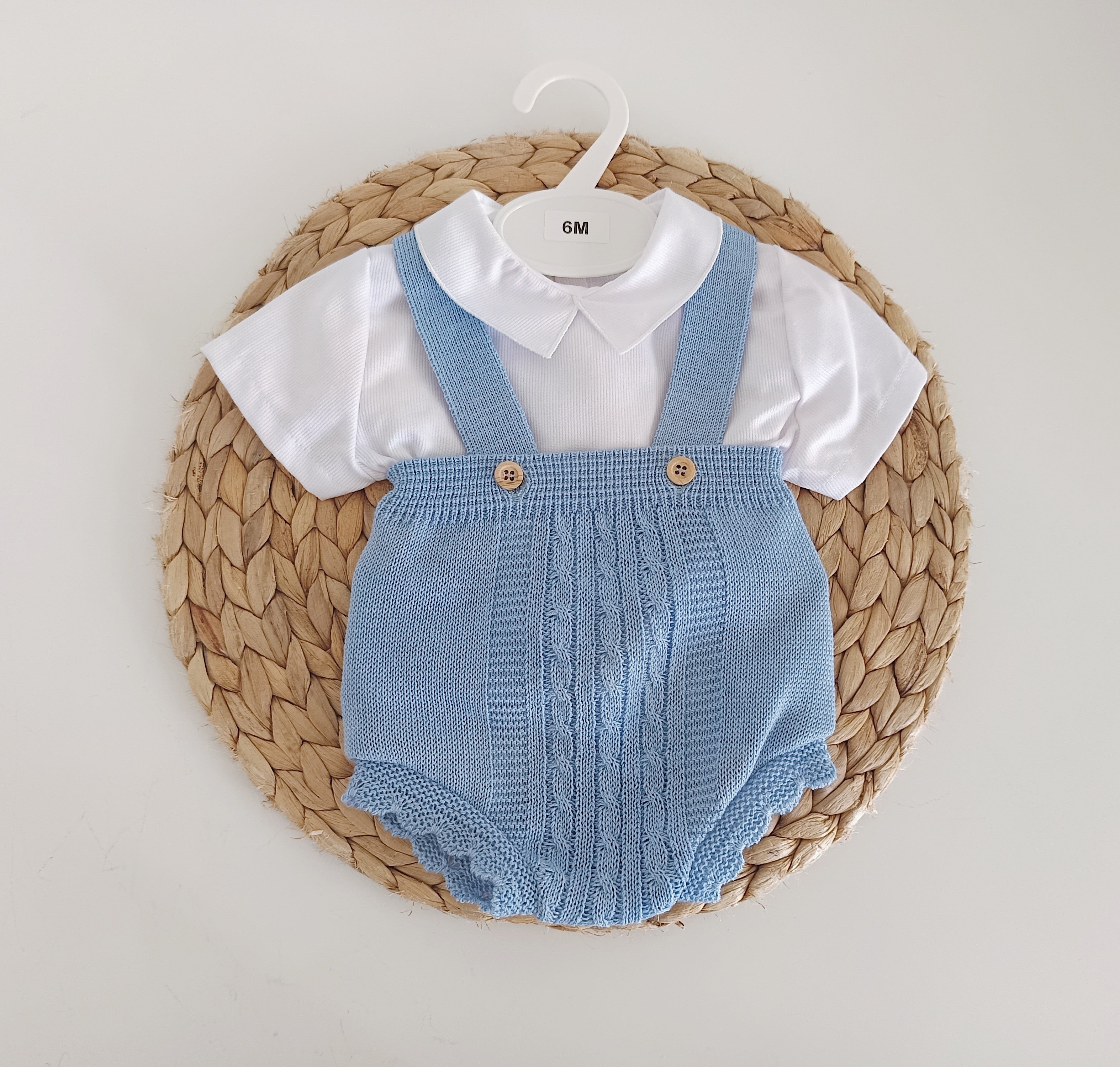 Fofo de Malha com Camisa Manga Curta Jeans