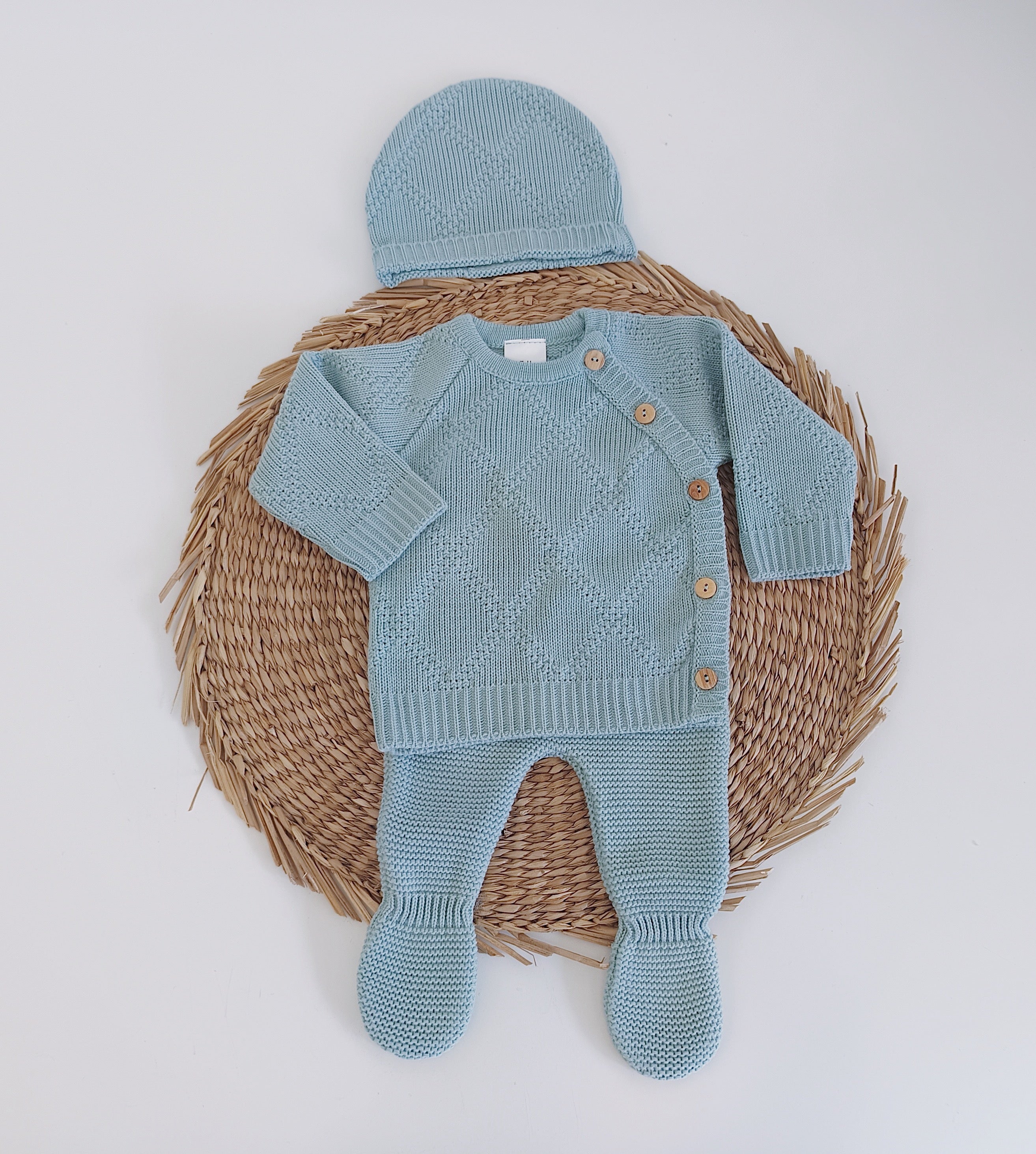 Conjunto de Malha Losangos Verde