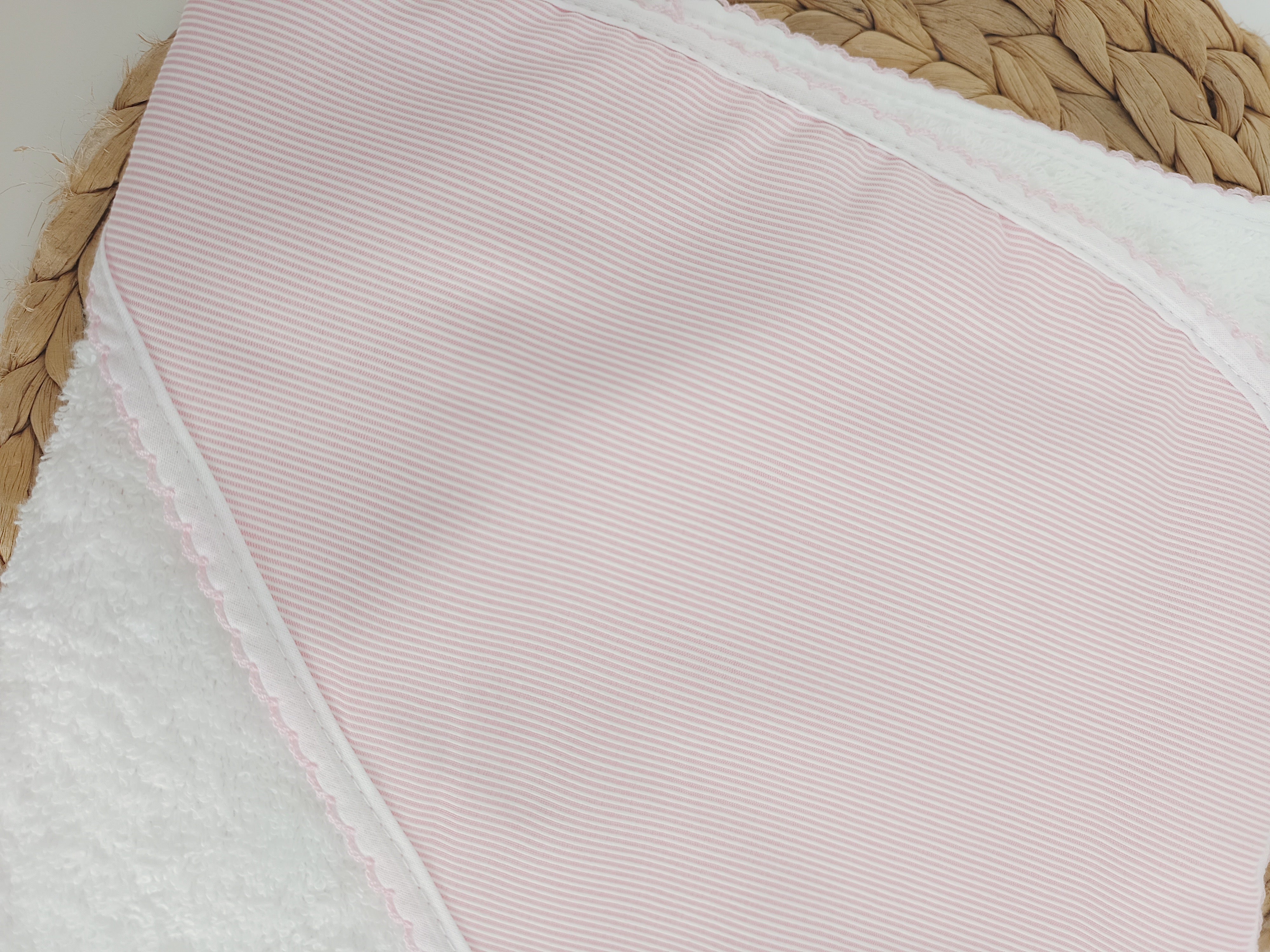 Toalha de banho Bebé Riscas Rosa