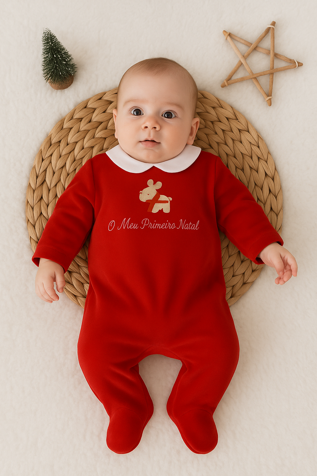 FitFiu Babies® | Babygrow em veludo O Meu Primeiro Natal