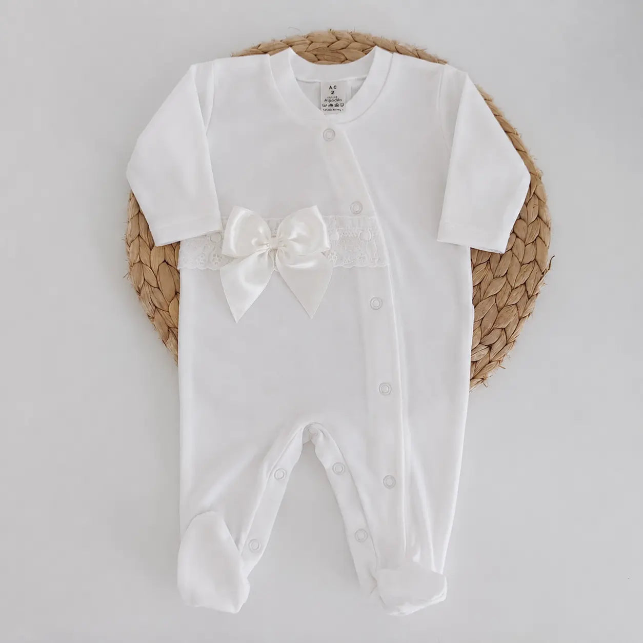 Babygrow Algodão Laçarote Branco