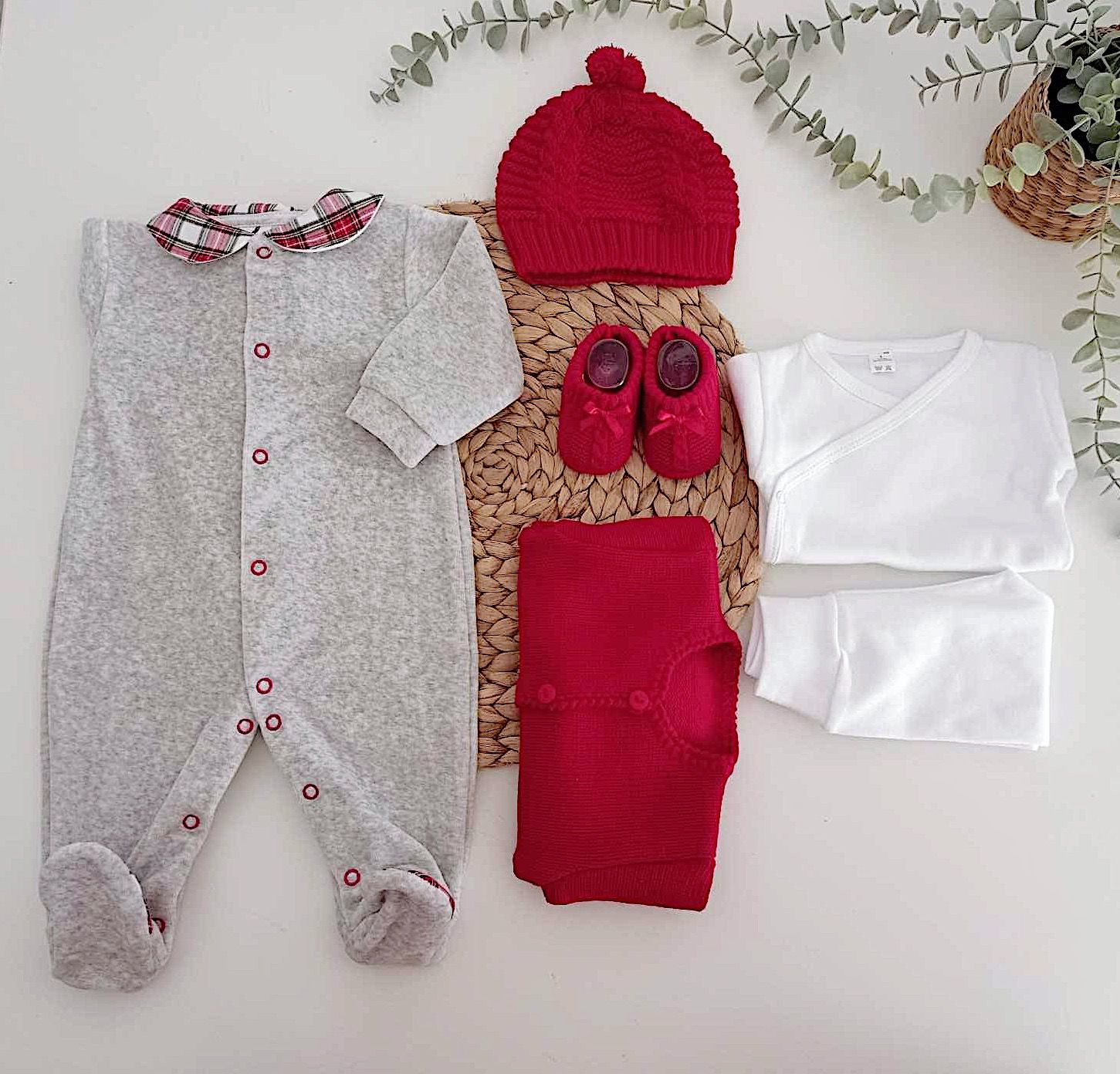 FitFiu Babies® | Conjunto de Bebé Veludo Xadrez Gola PeterPan
