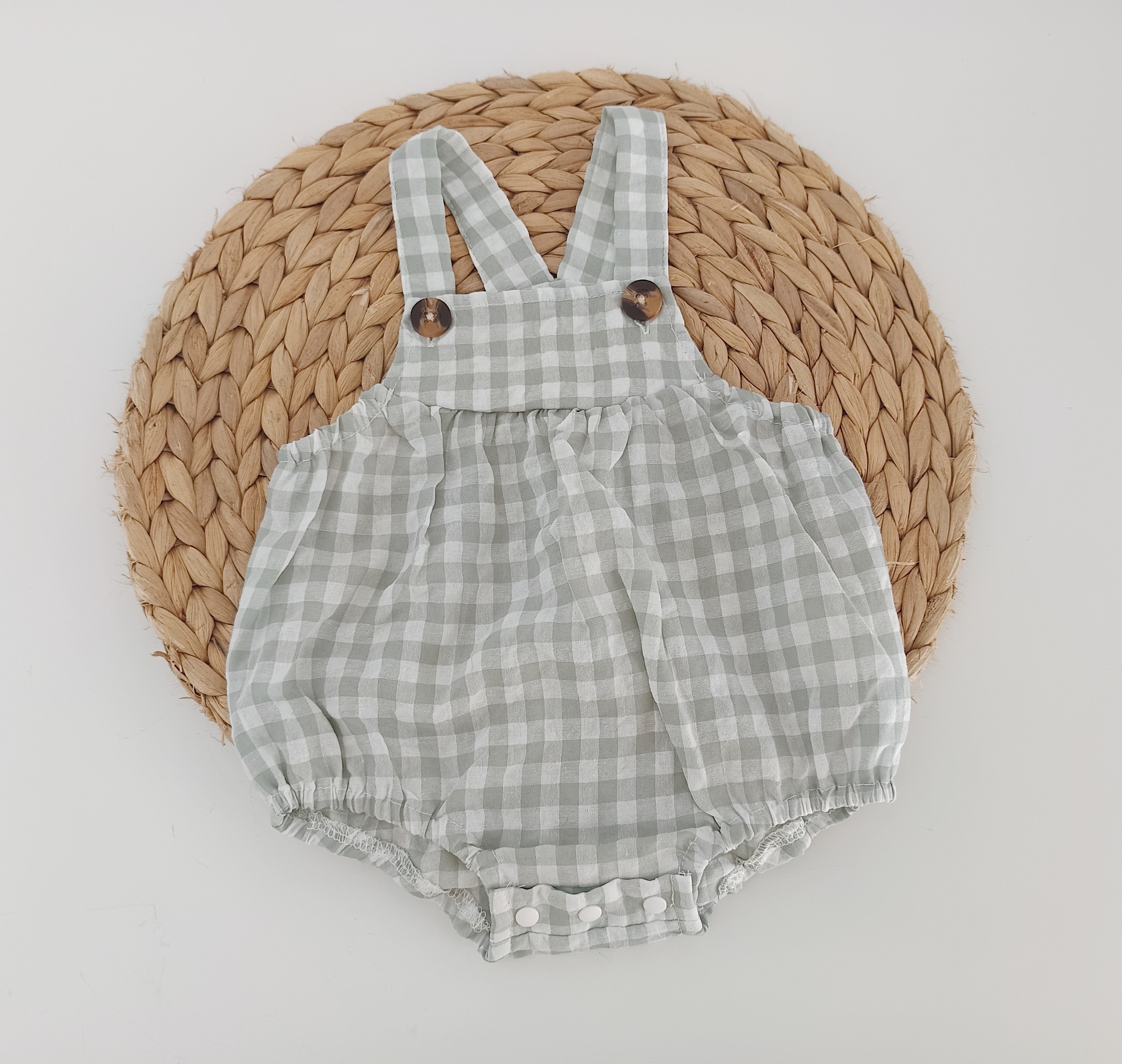 Fofo de Bebé Básico Xadrez Verde