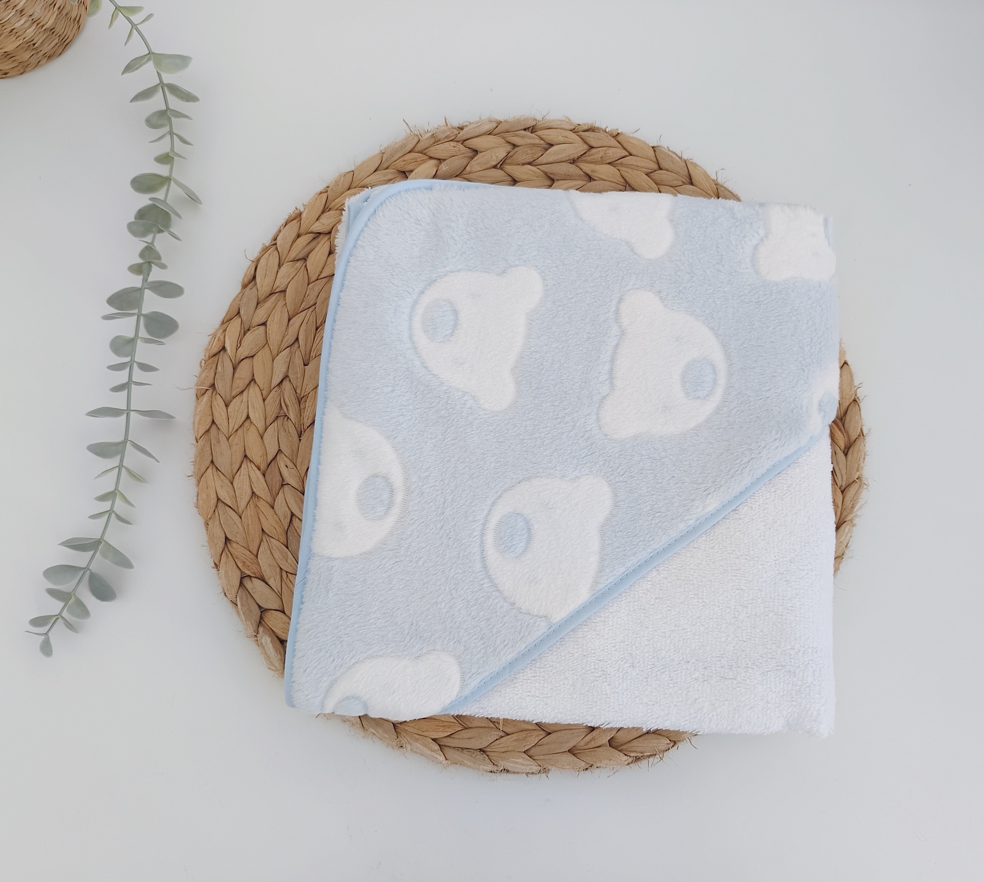 Toalha de banho para Bebé Urso Polar Azul