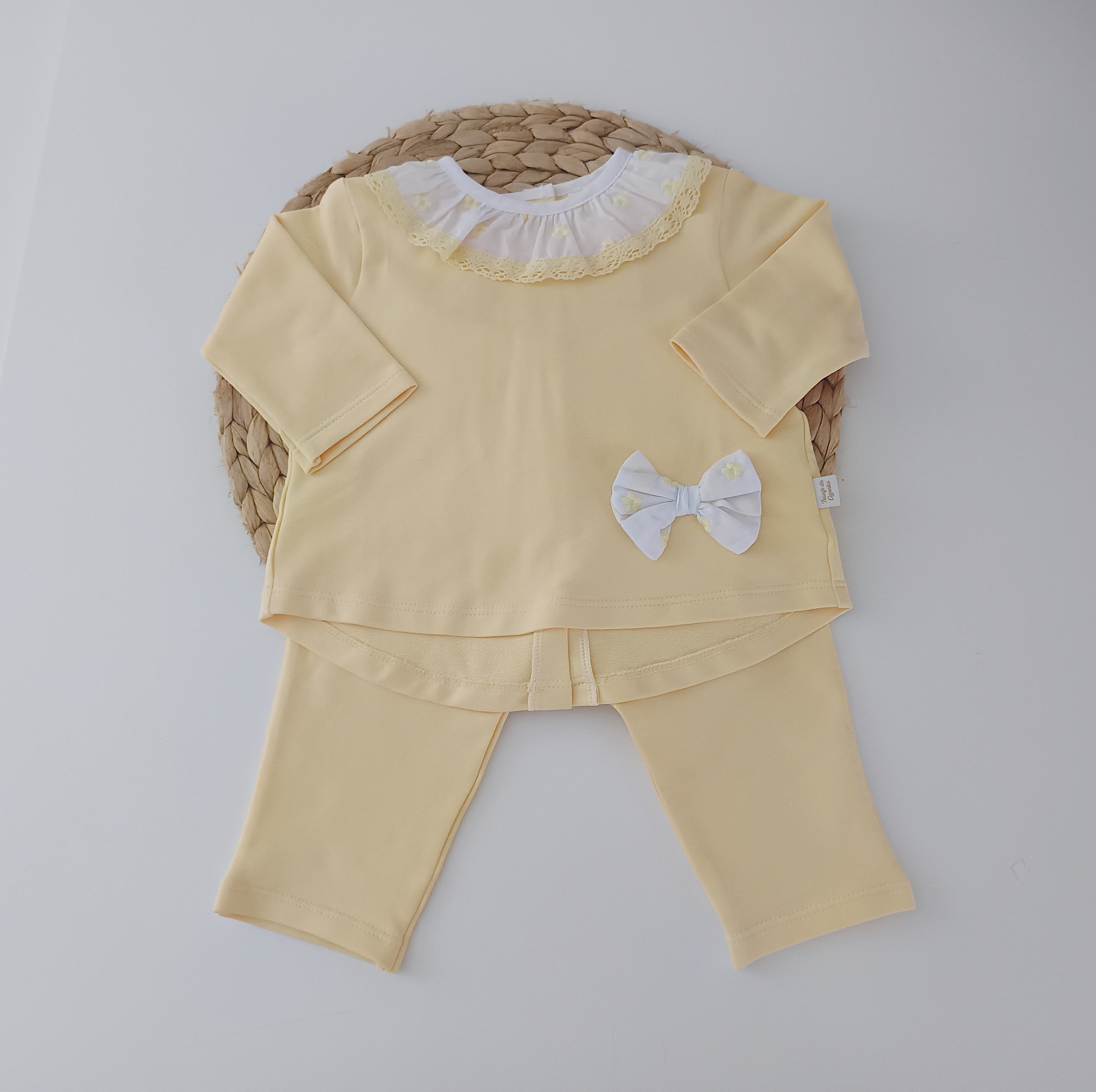 Conjunto Duas Peças Laço Amarelo