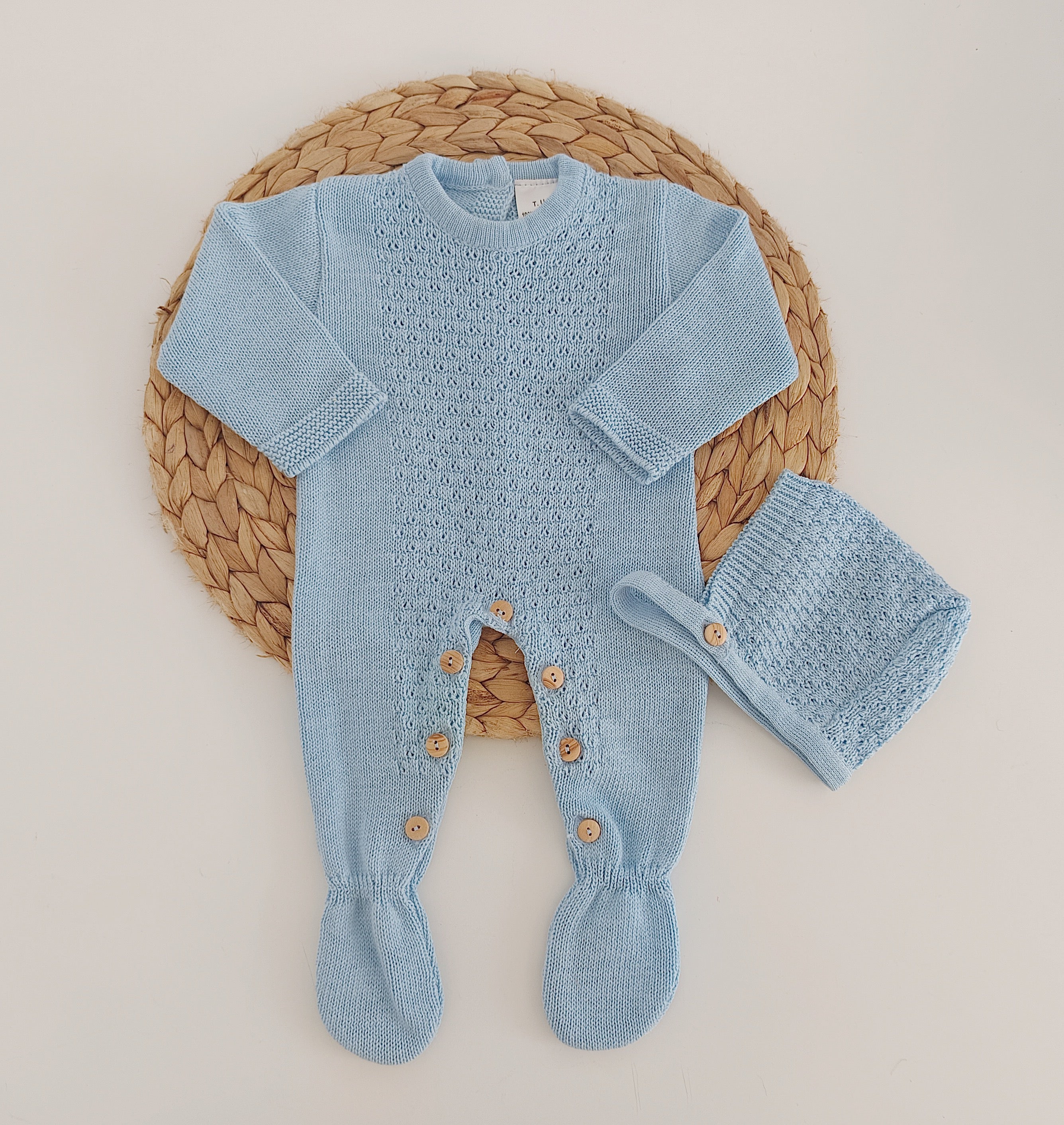 Babygrow de Algodão com touca várias cores l