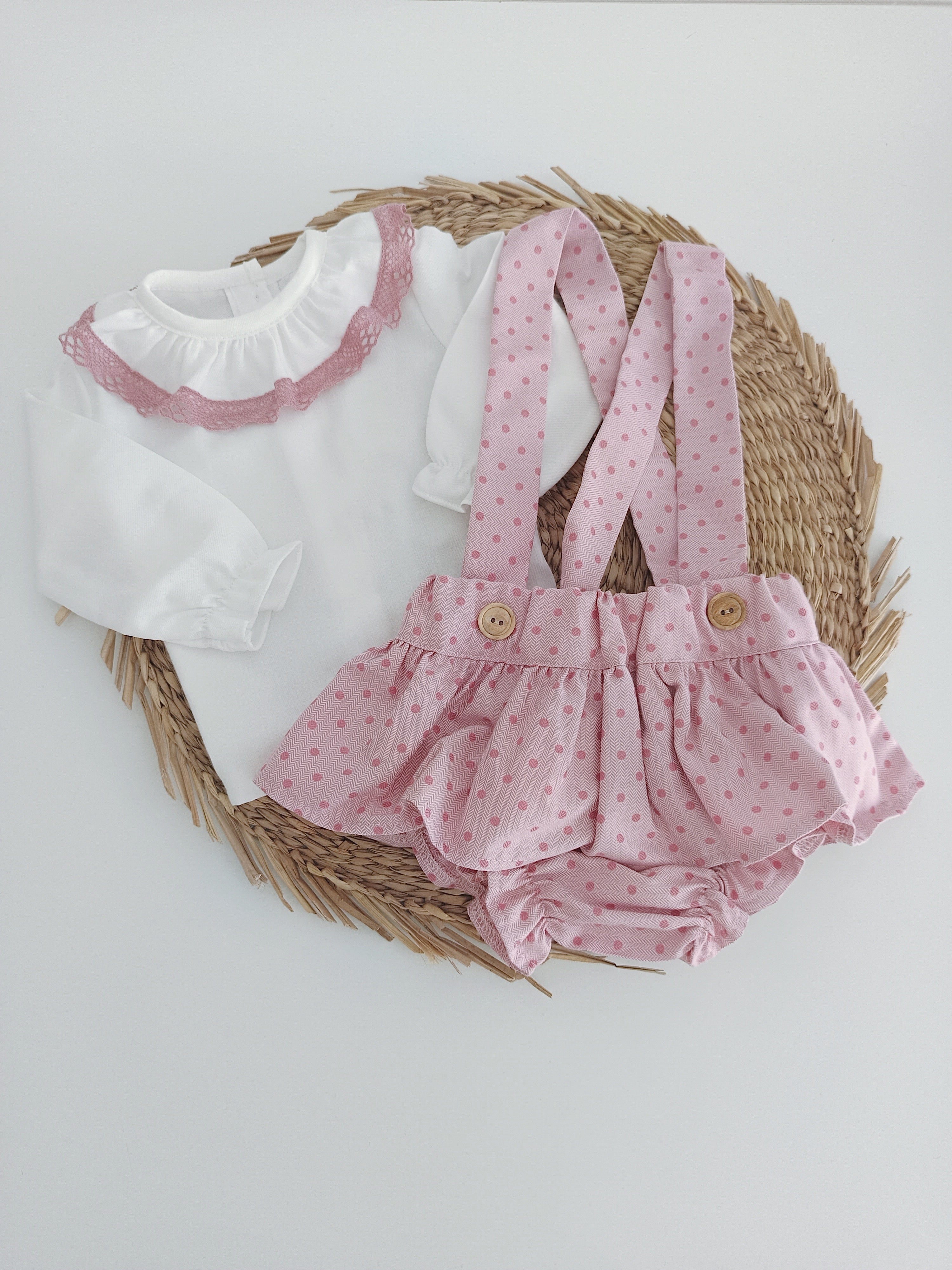 Fofo com Blusa Laço Pintas Rosa Velho