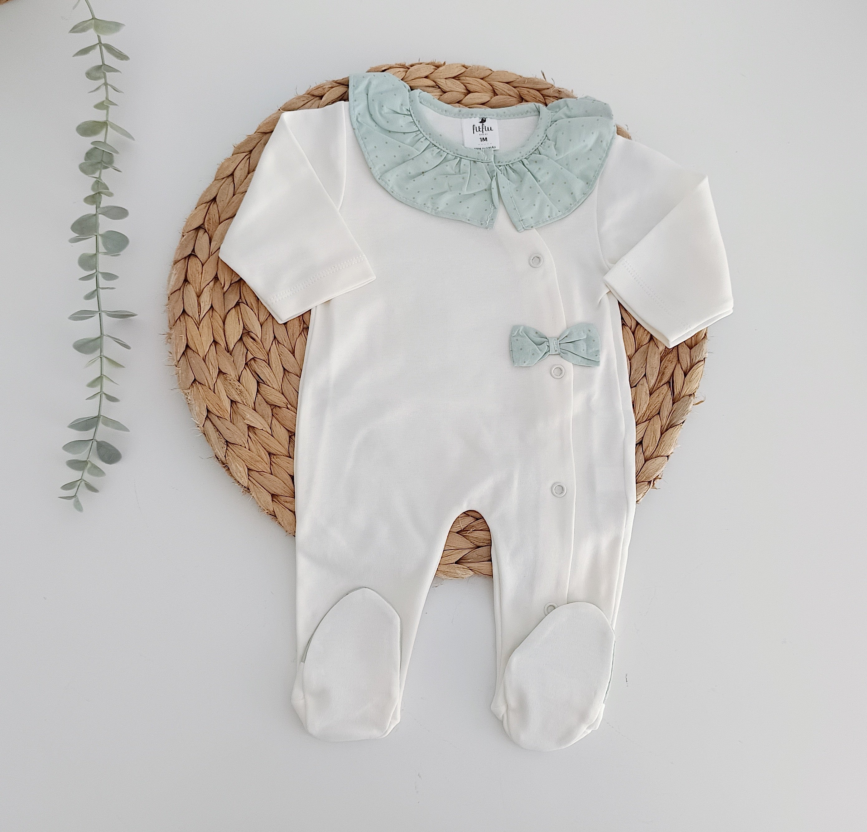 FitFiu Babies® | Babygrow Algodão Laço Verde