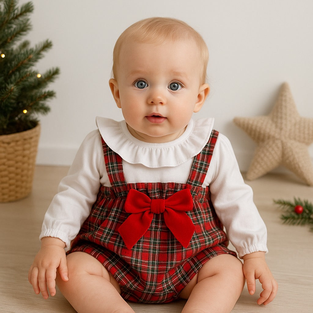 Fofo Xadrez com Blusa de Folho Vermelho