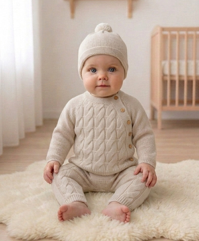 Fato de Malha com gorro Trança Areia