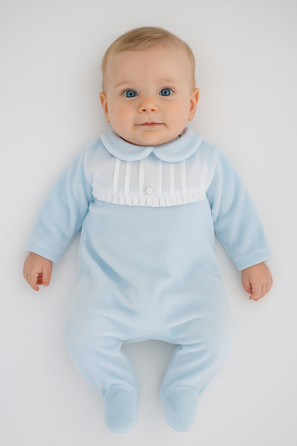 Babygrow Veludo Peitilho Azul