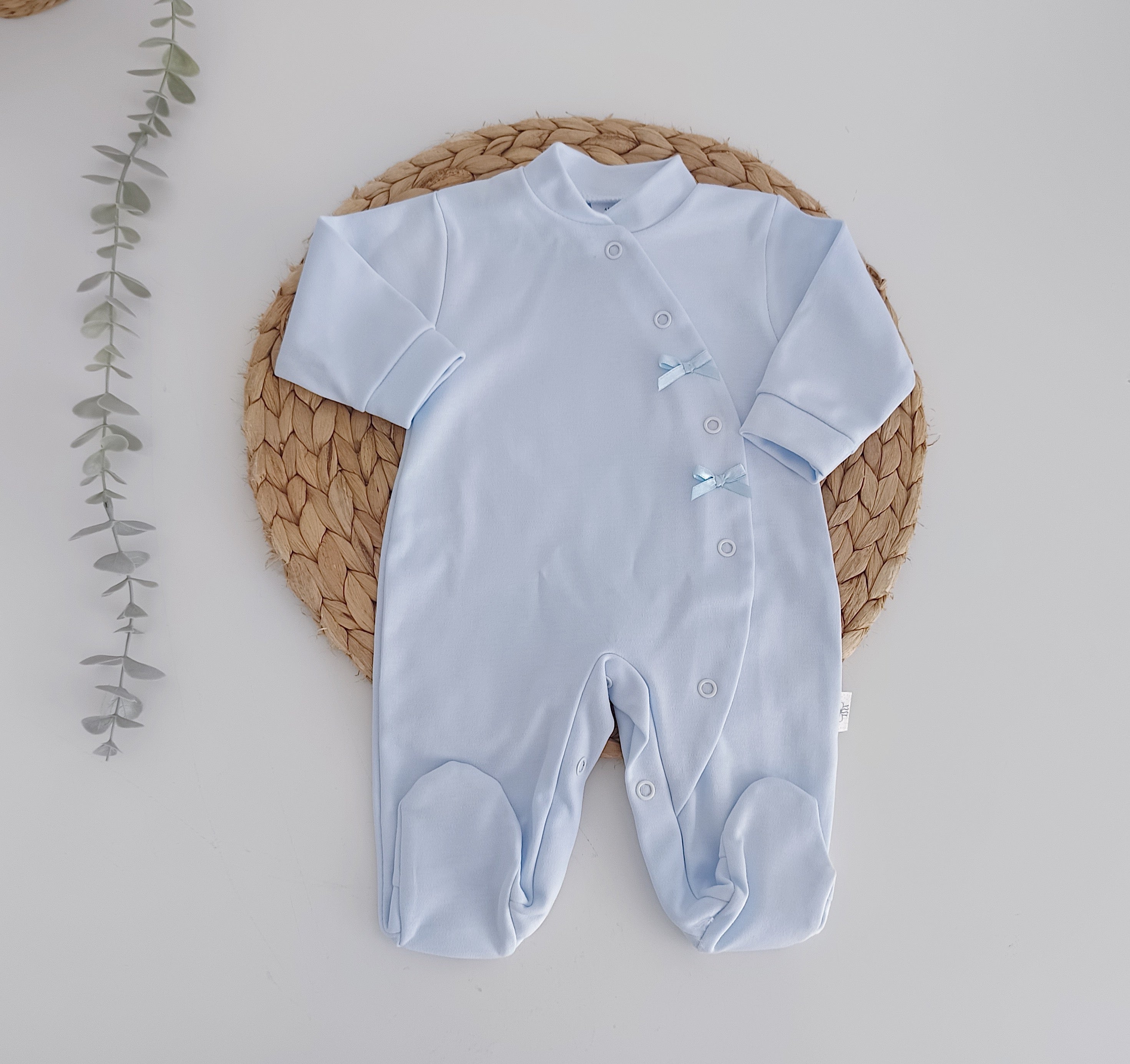 Babygrow Algodão Básico Lacinhos Azul