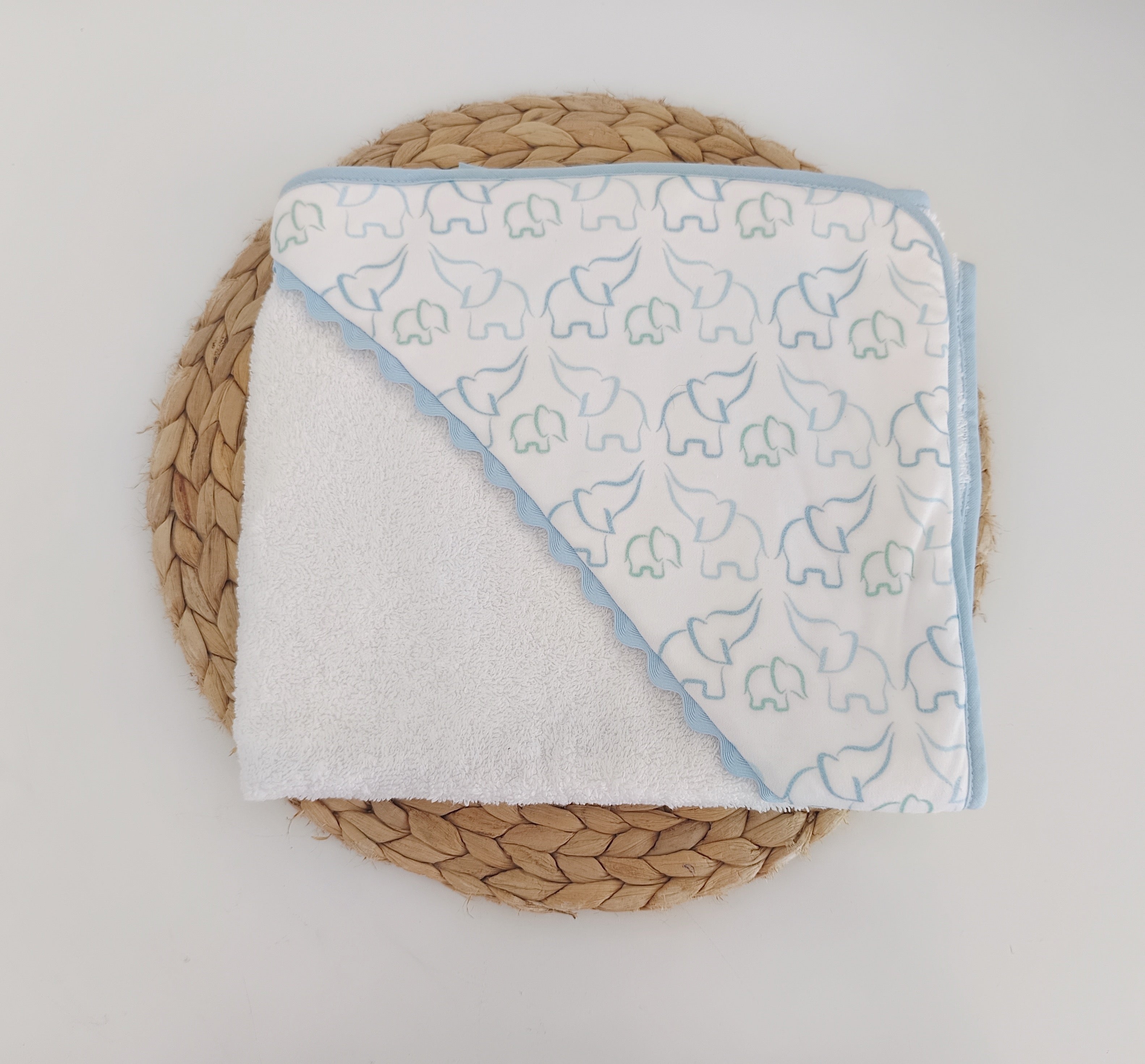 Toalha de banho para Bebé ElefantesAzul