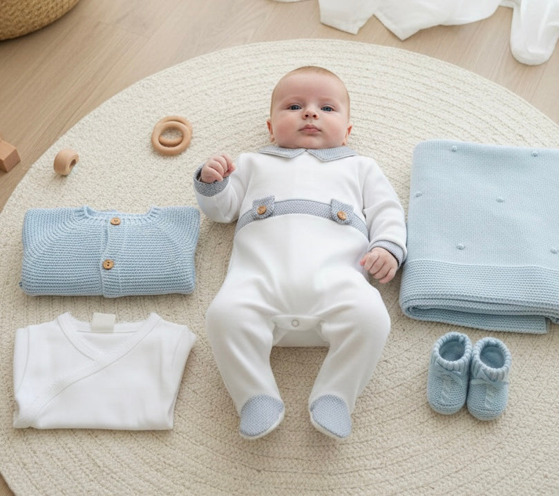 FitFiu Babies® |  Conjunto Primeira Roupinha Espiga com Manta