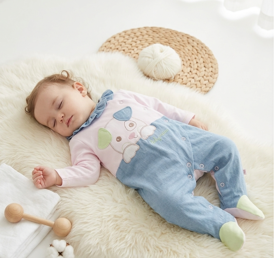 Babygrow Algodão Cão Rosa