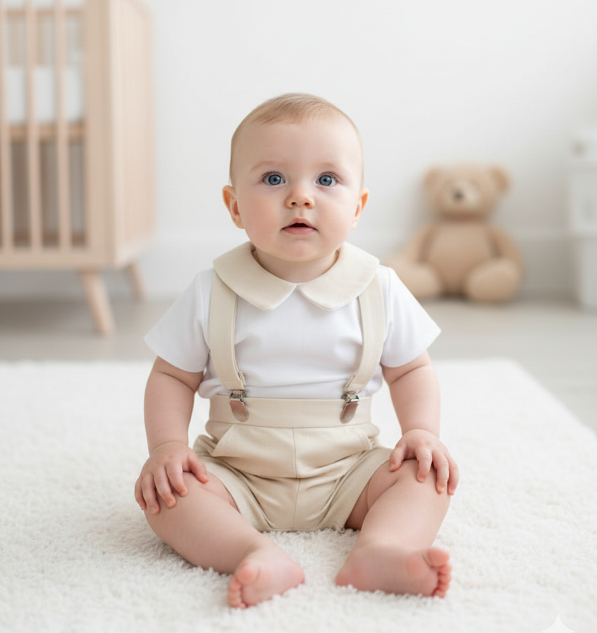 Fofo com Camisa de Manga Curta Areia