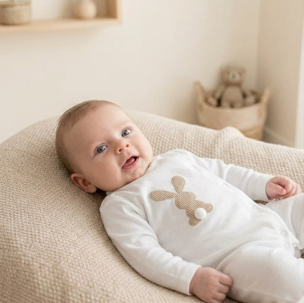 FitFiu Babies® | Babygrow Coelho Pompom Areia