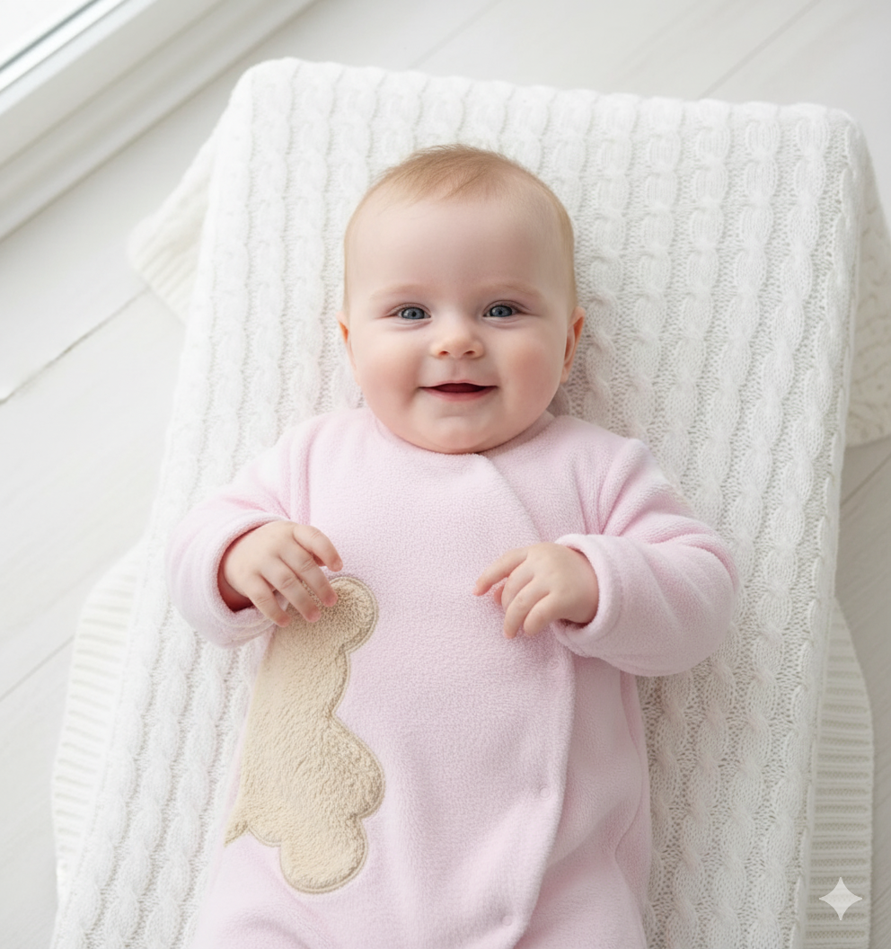 Babygrow Bipolar Urso Rosa