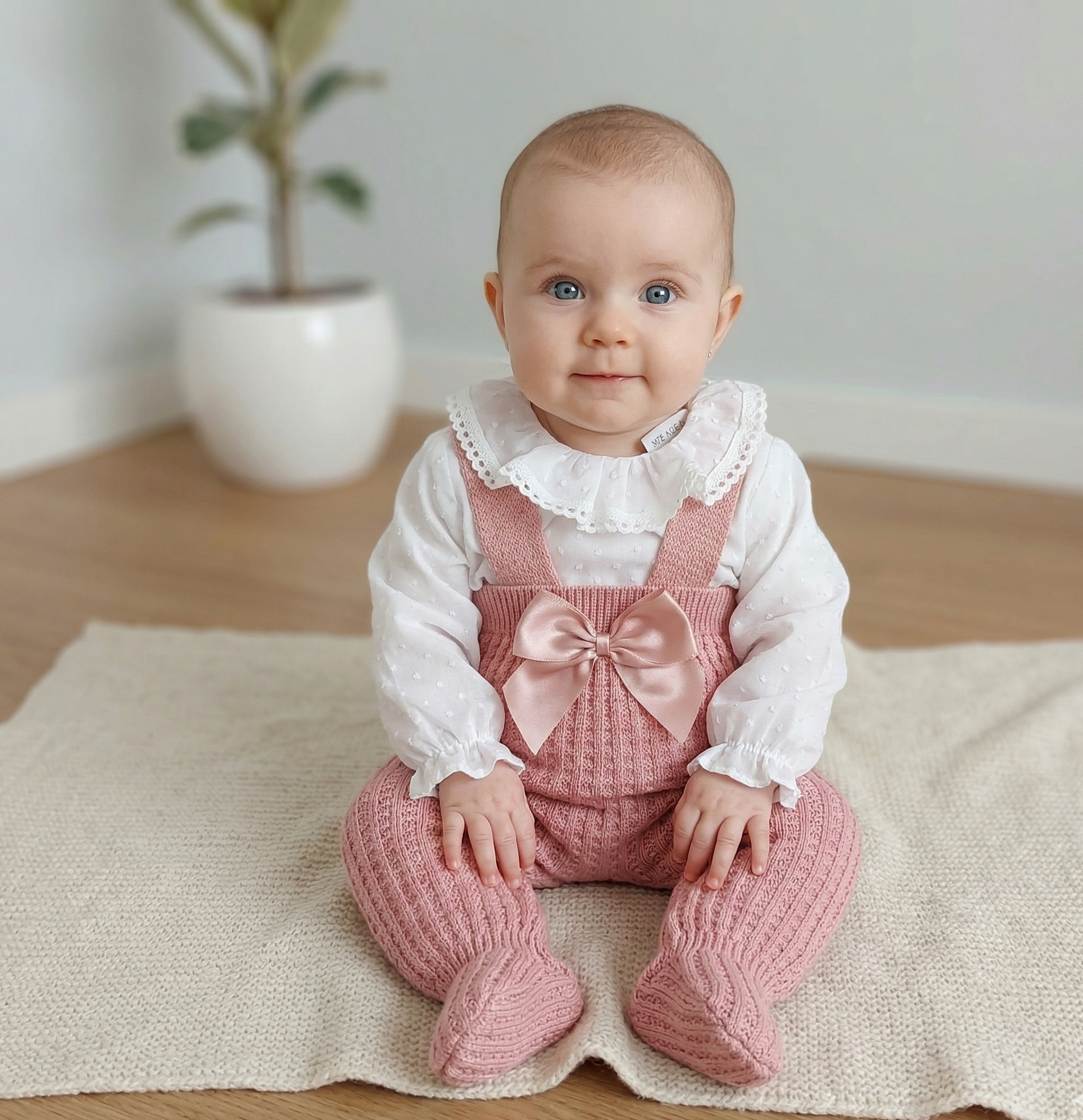 Jardineiras de Malha c/ blusa Plumeti Rosa Velho