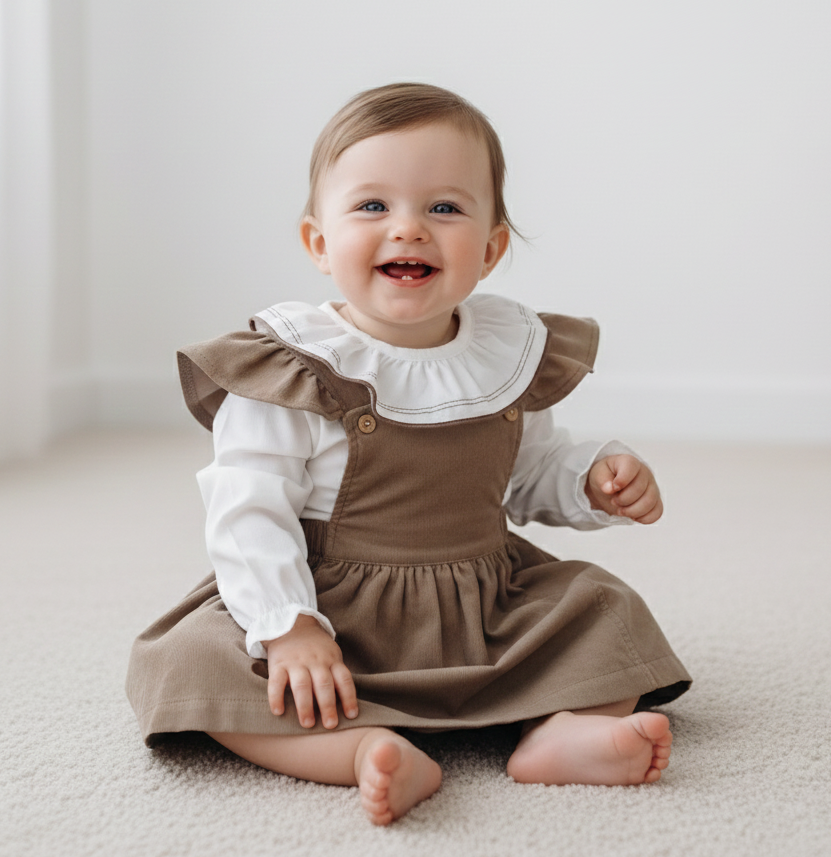 Vestido Saia de Peito de Bombazine Castanho