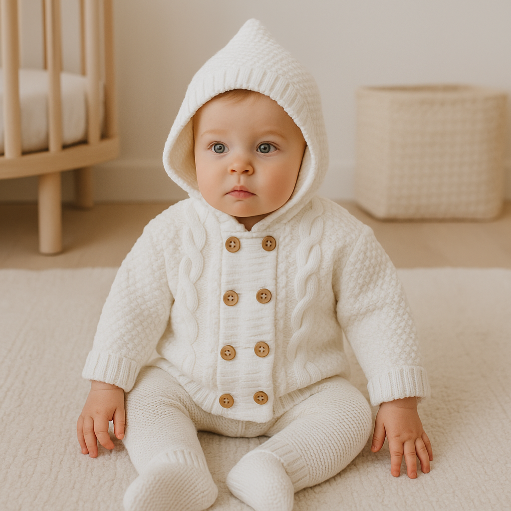 Casaco Bebé Capuz Malha Dupla Várias Cores