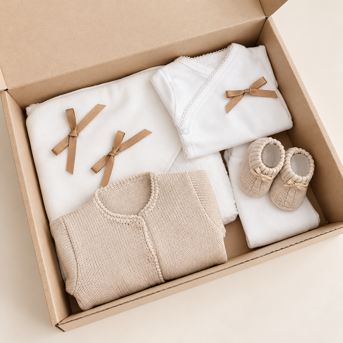 FitFiu Babies® | Pack Bebé Laço Toalha Interior Casaco Carapins Camel