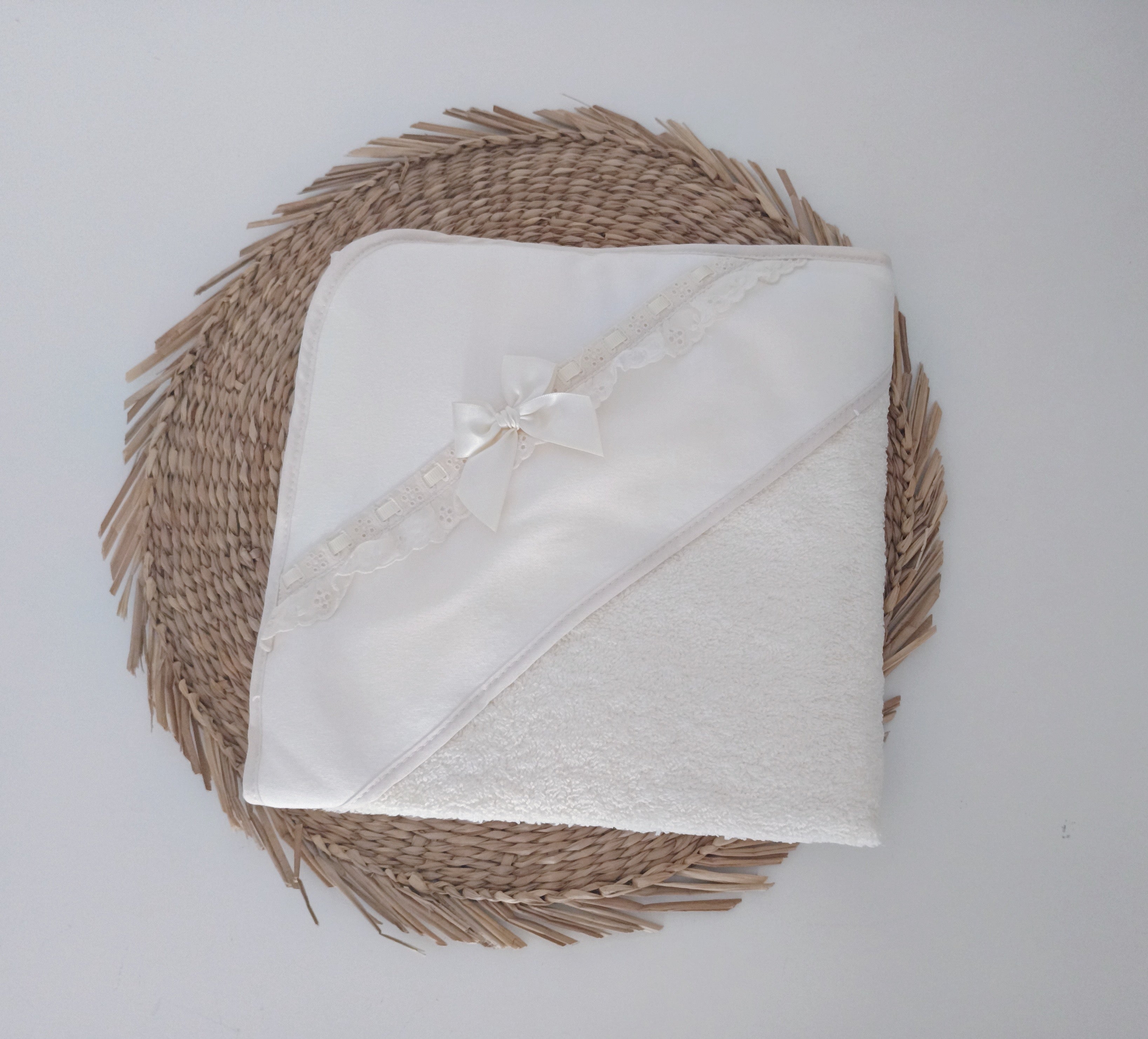 Toalha de banho Bebé Folho Renda Pérola