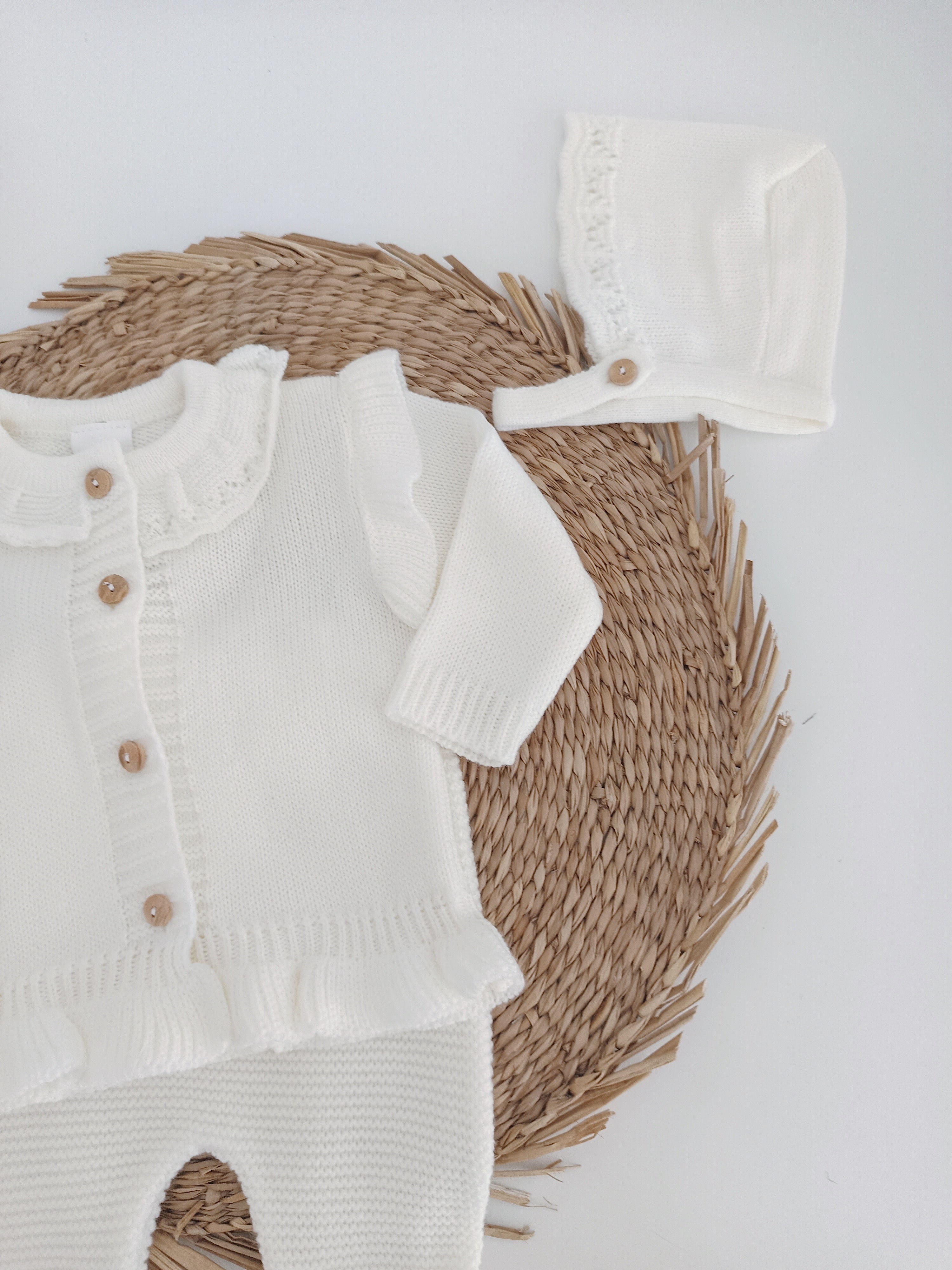 Conjunto de Malha Gola com Touca Pérola