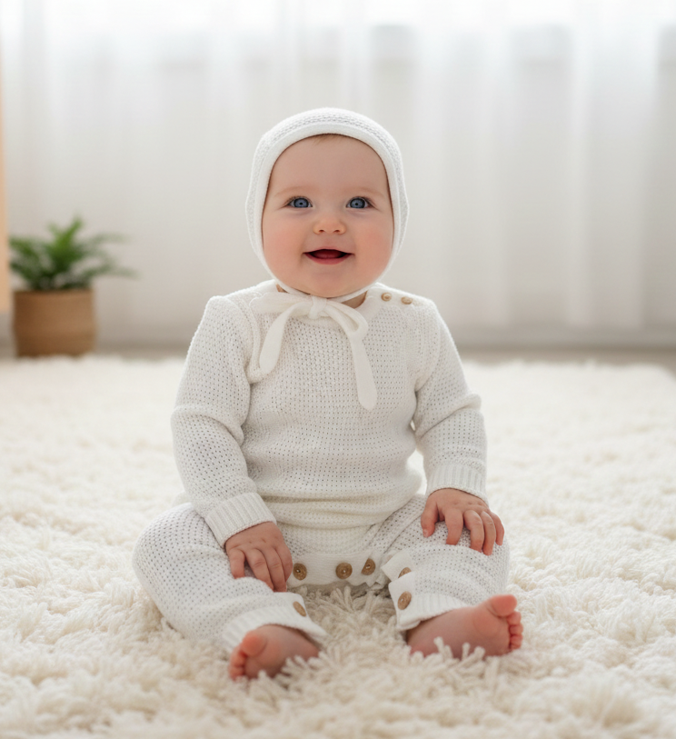 Babygrow de Malha Losangos com Touca